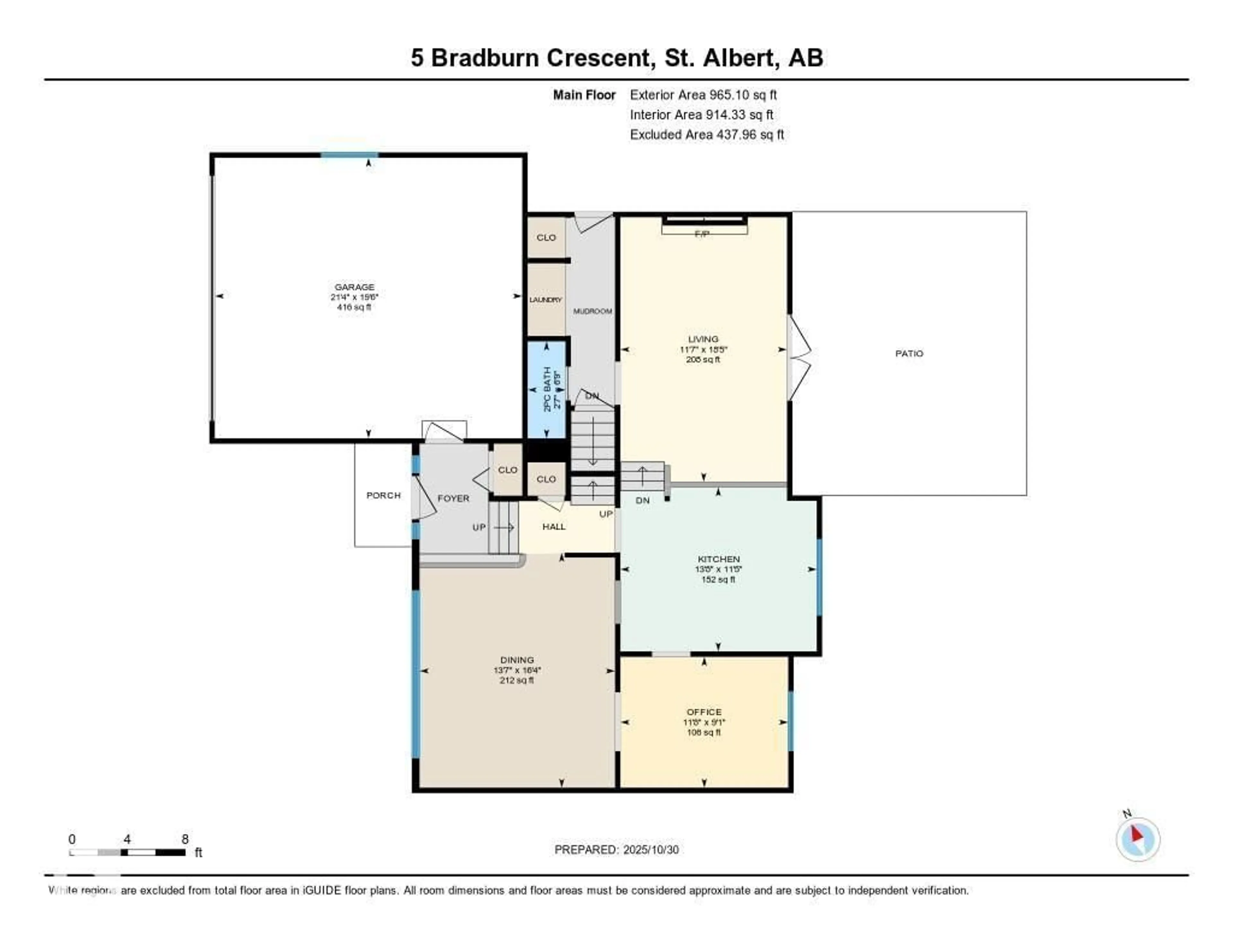 Floor plan for 5 BRADBURN CR, St. Albert Alberta T8N2J8