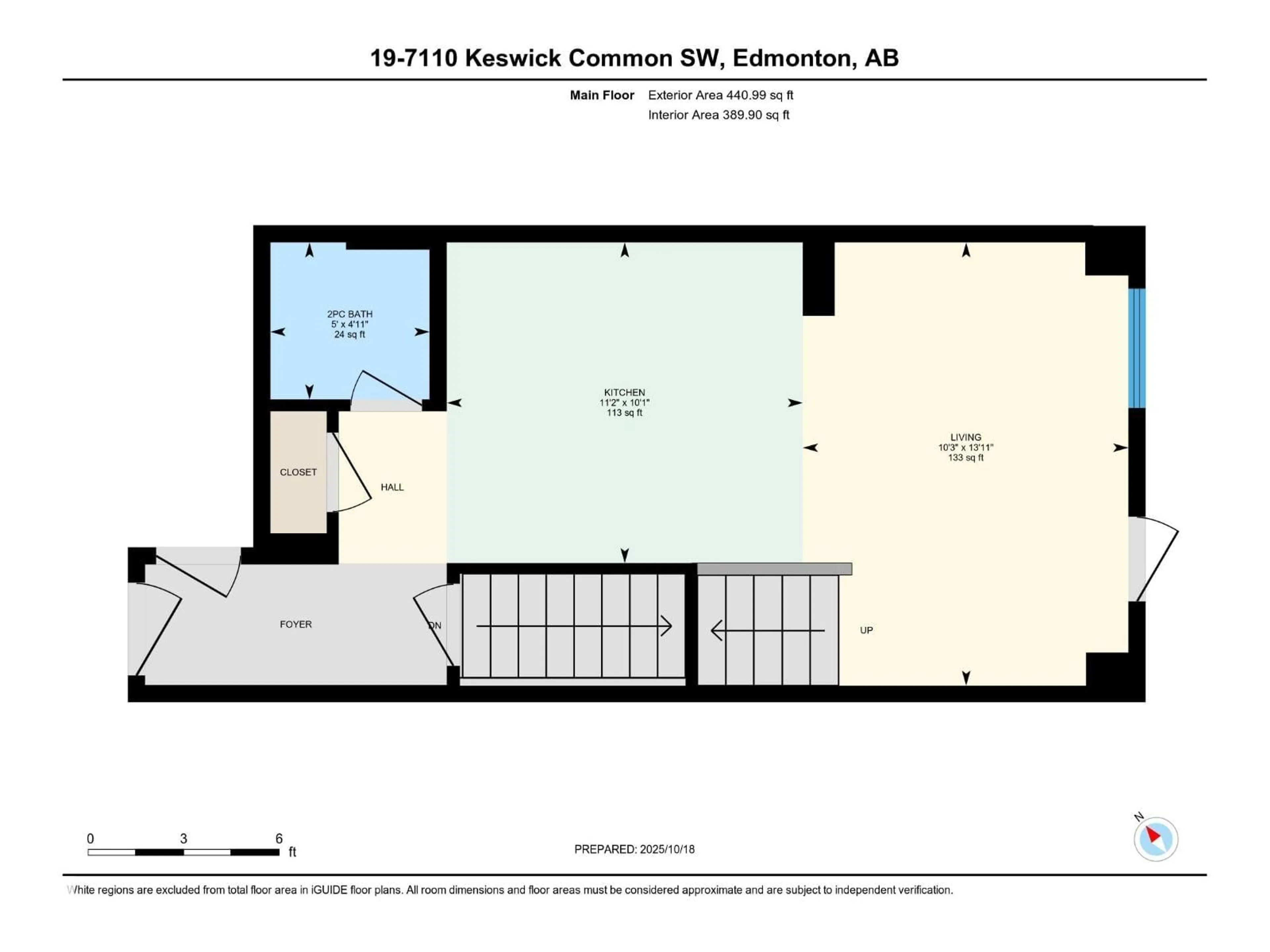 Floor plan for 7110 - 19 KESWICK CM, Edmonton Alberta T6W5P7