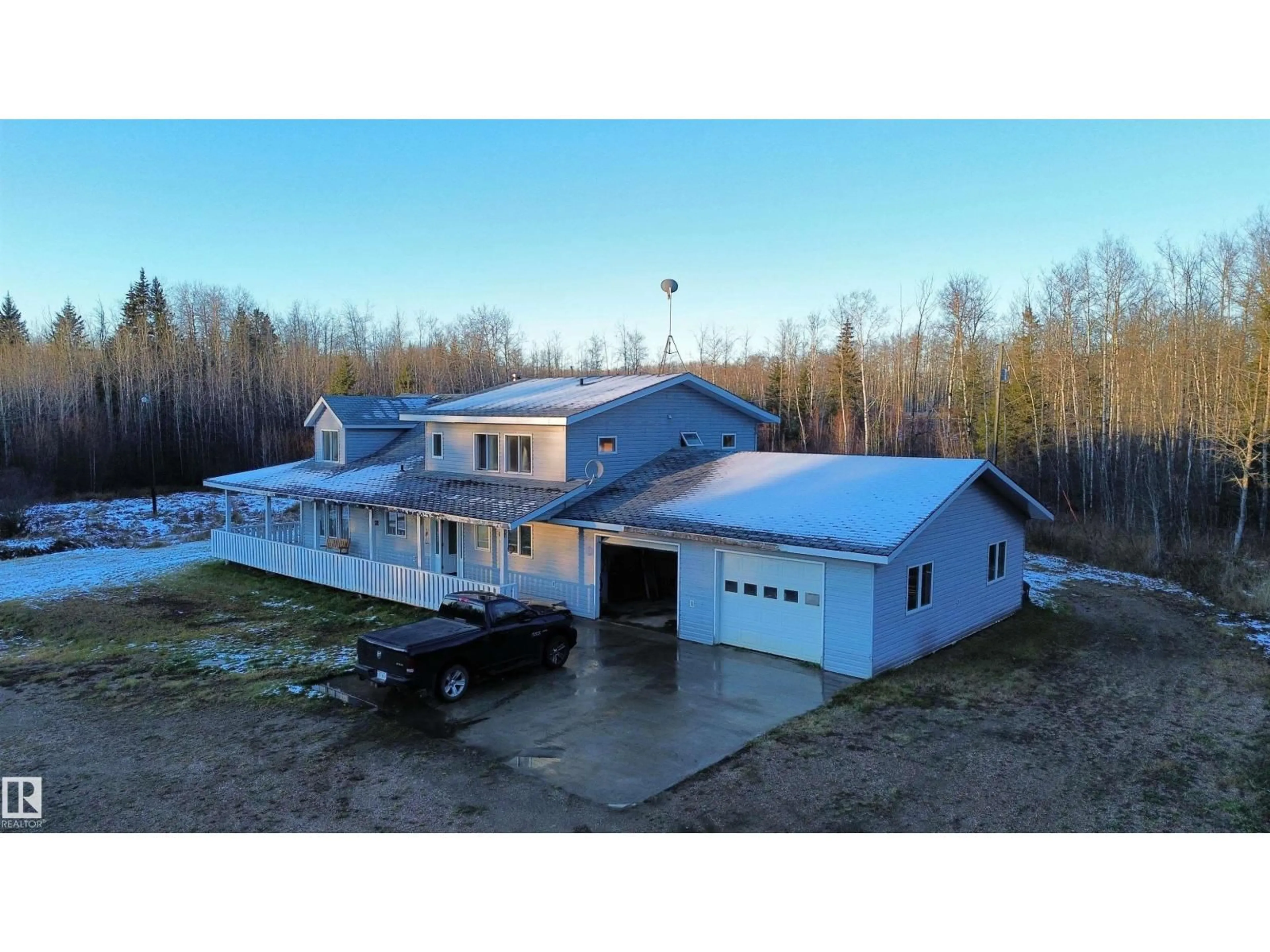 A pic from outside/outdoor area/front of a property/back of a property/a pic from drone, building for 11215 HWY 55, Rural Lac La Biche County Alberta T0A1S0