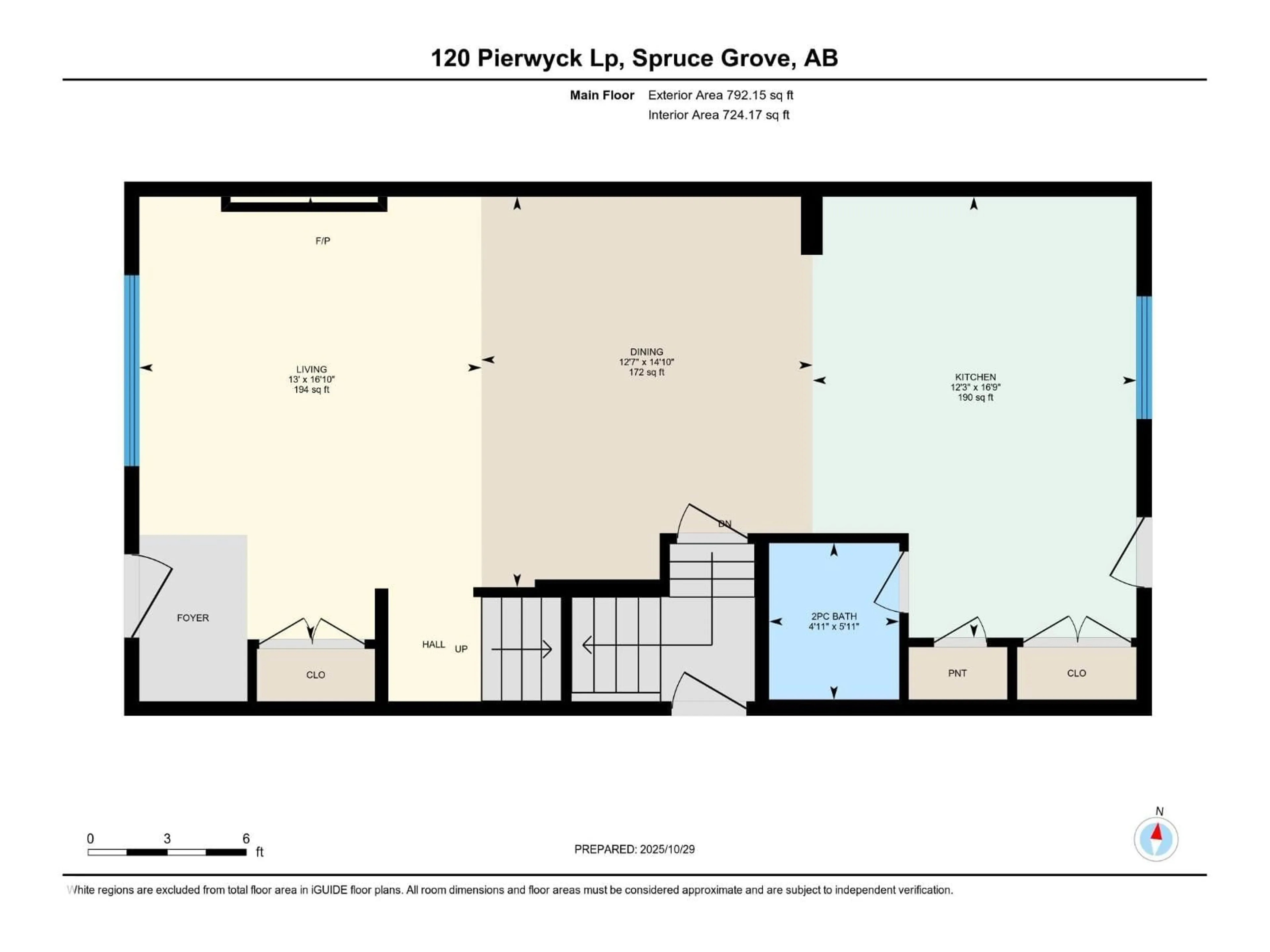 Floor plan for 120 PIERWYCK LO, Spruce Grove Alberta T7X4G2