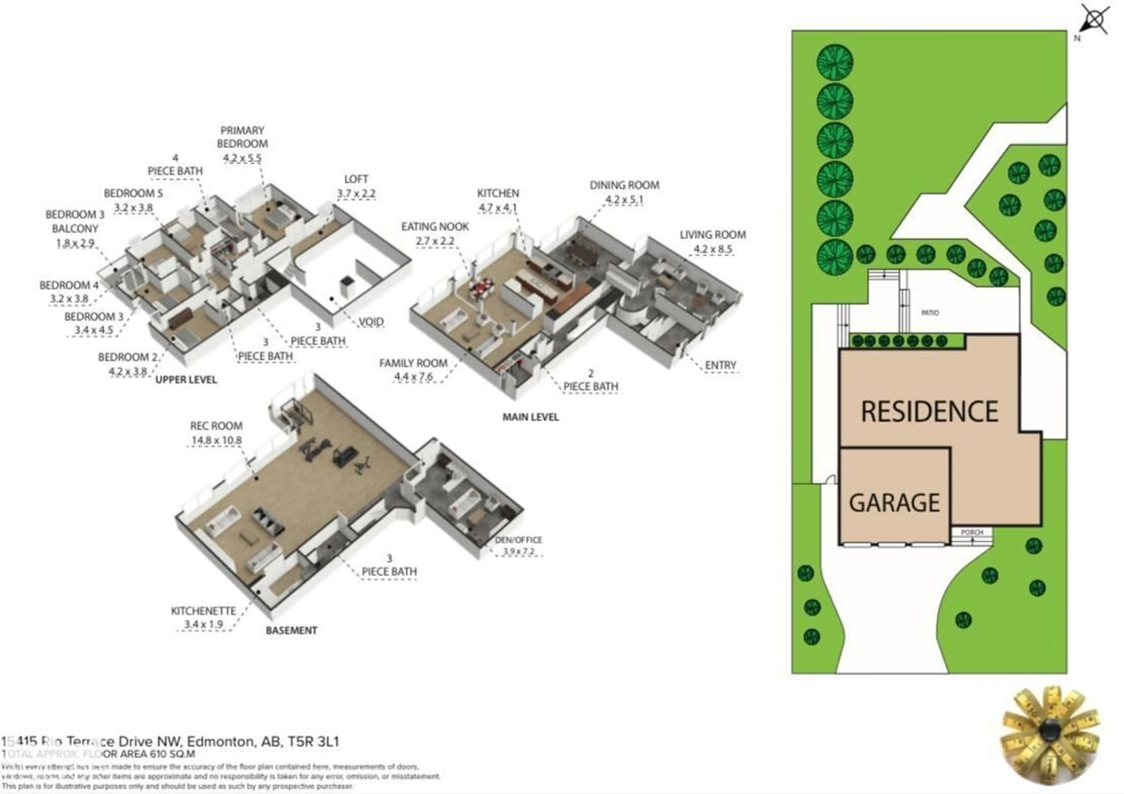 Floor plan for 15415 RIO TERRACE DR, Edmonton Alberta T5R3L1