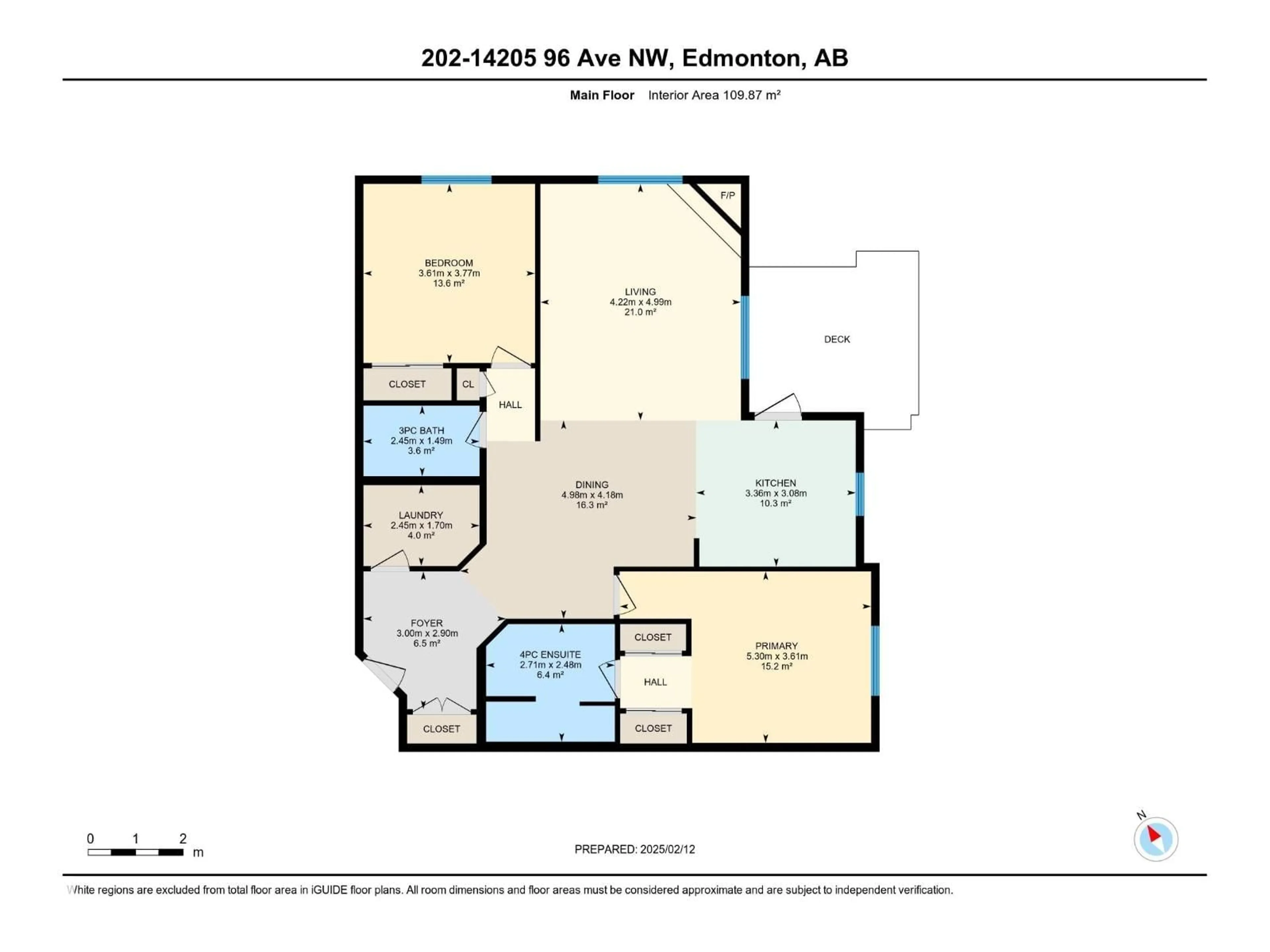 Floor plan for #202 - 14205 96 AV, Edmonton Alberta T5N0C2