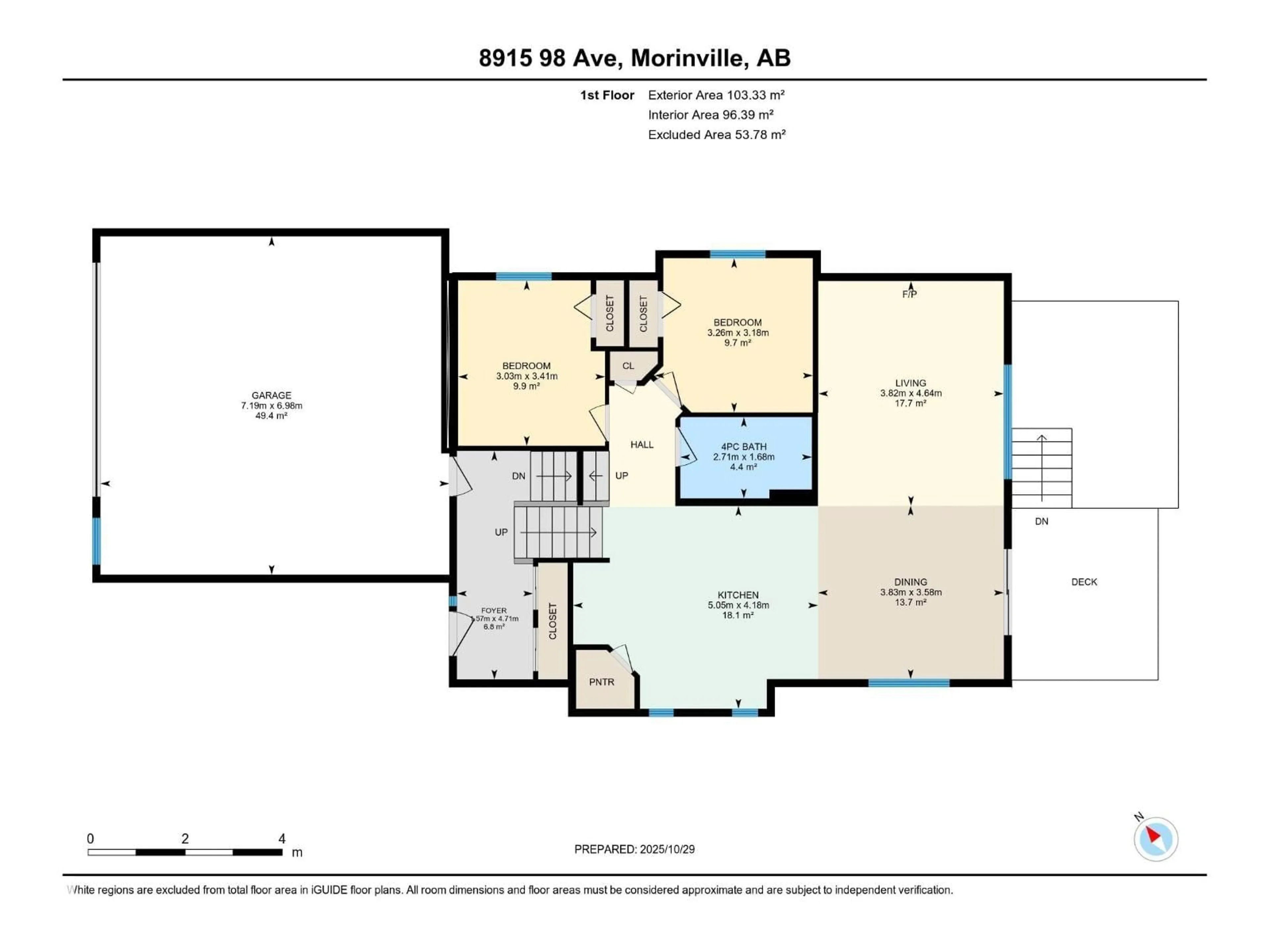 Floor plan for 8915 98 AV, Morinville Alberta T8R1T8