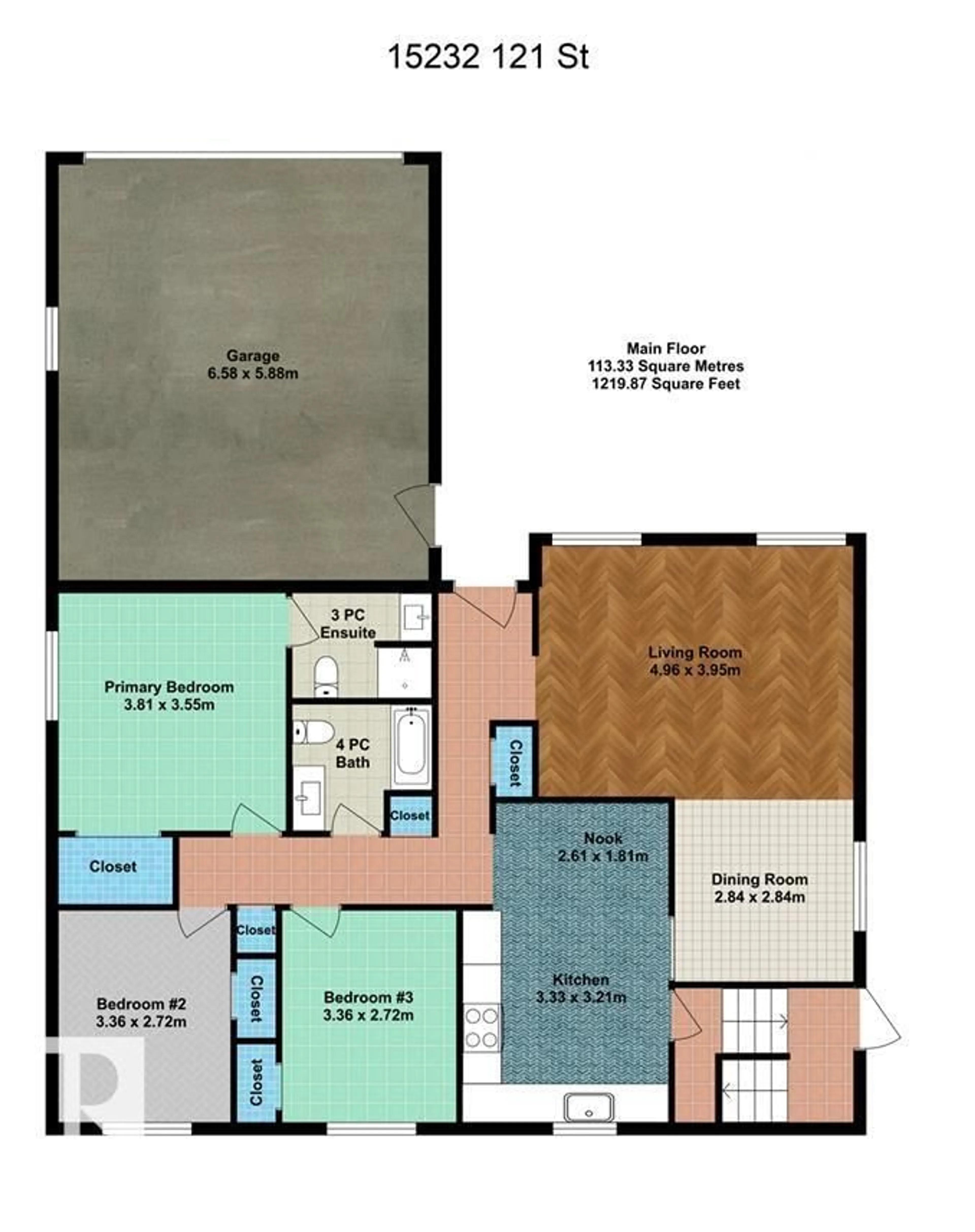 Floor plan for NW - 15232 121 ST, Edmonton Alberta T5X1P7