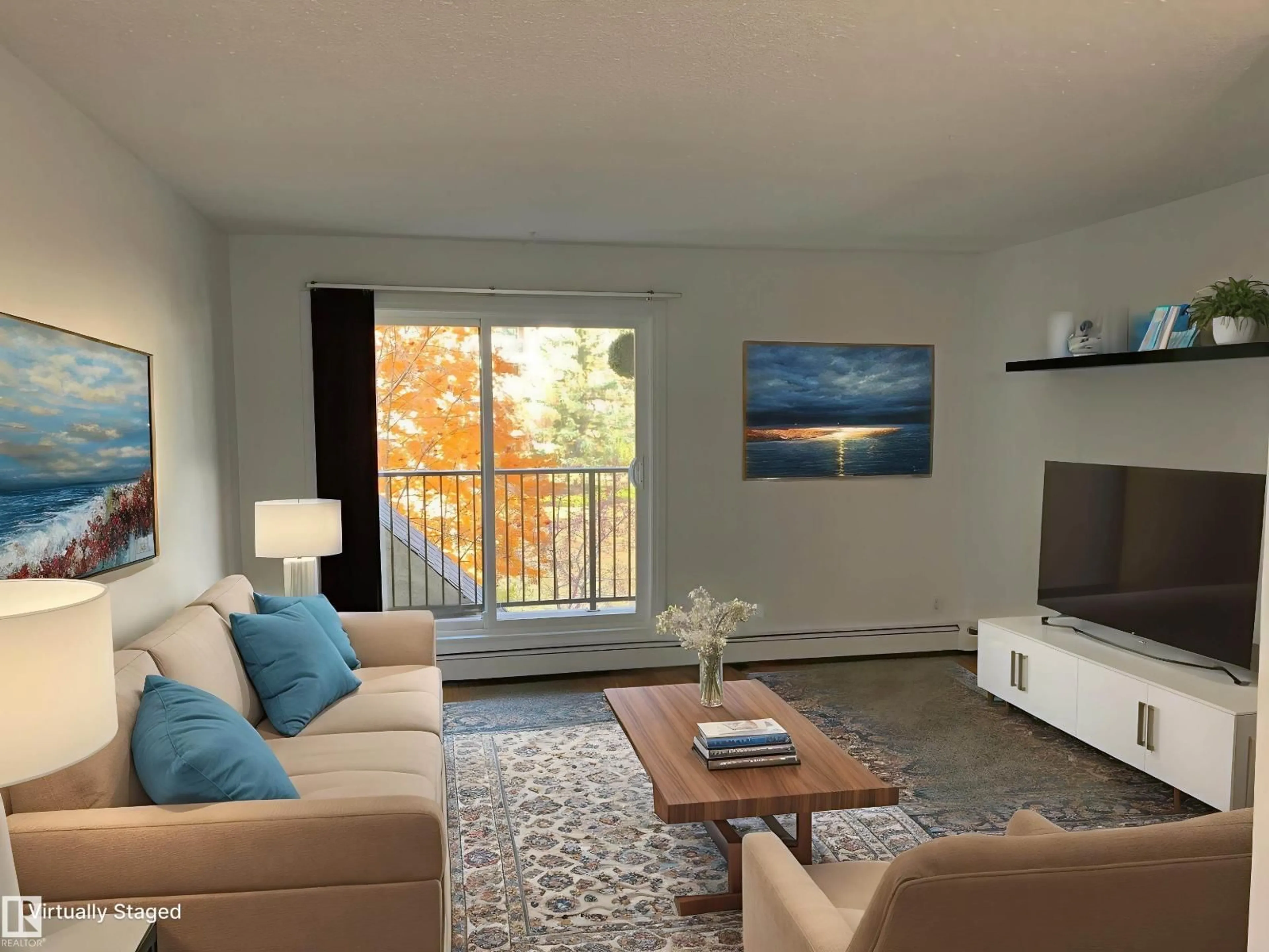 Living room with furniture, wood/laminate floor for 9024 TUDOR GL, St. Albert Alberta T8N3V4