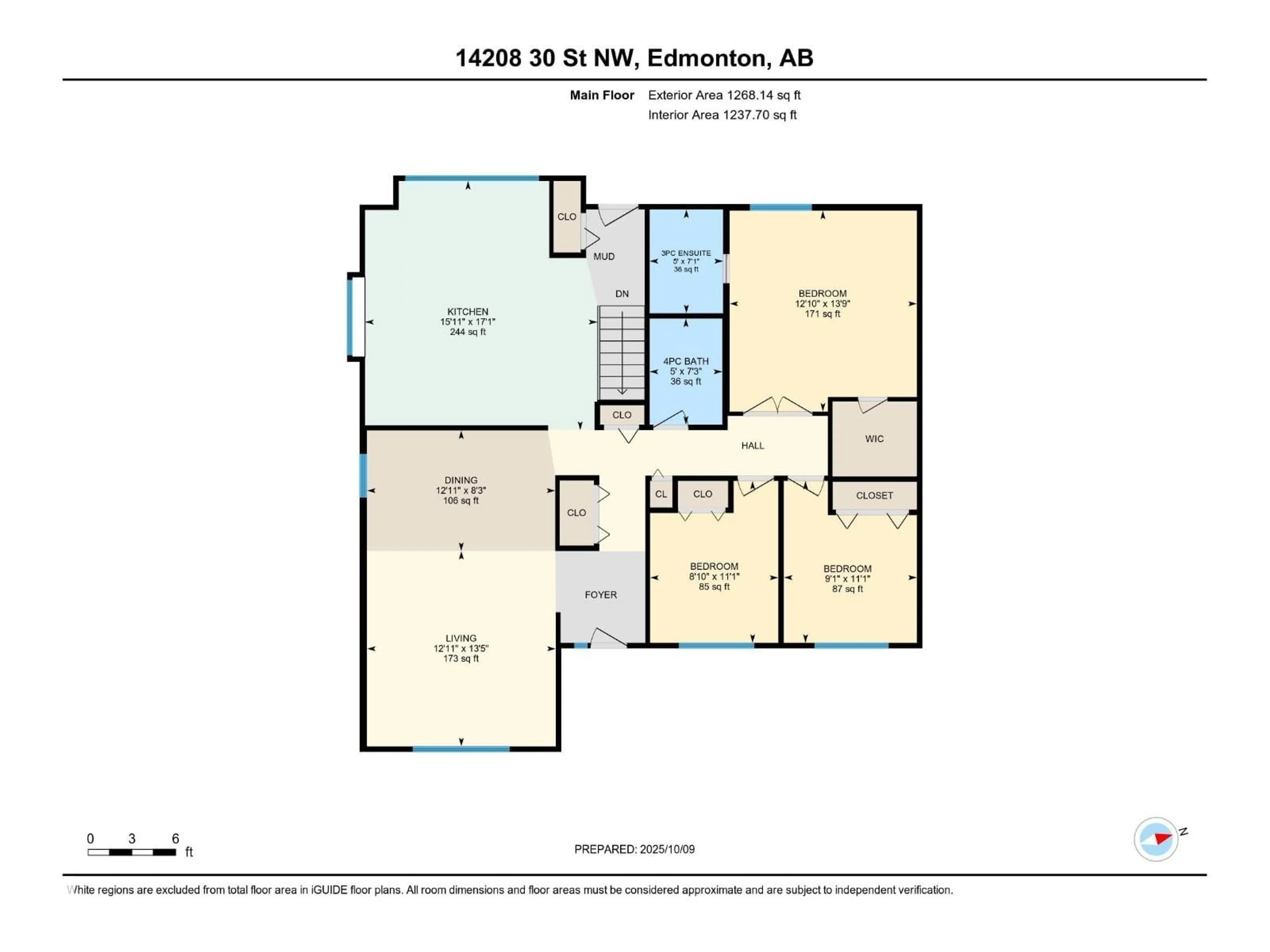 Floor plan for NW - 14208 30 ST, Edmonton Alberta T5Y1N9