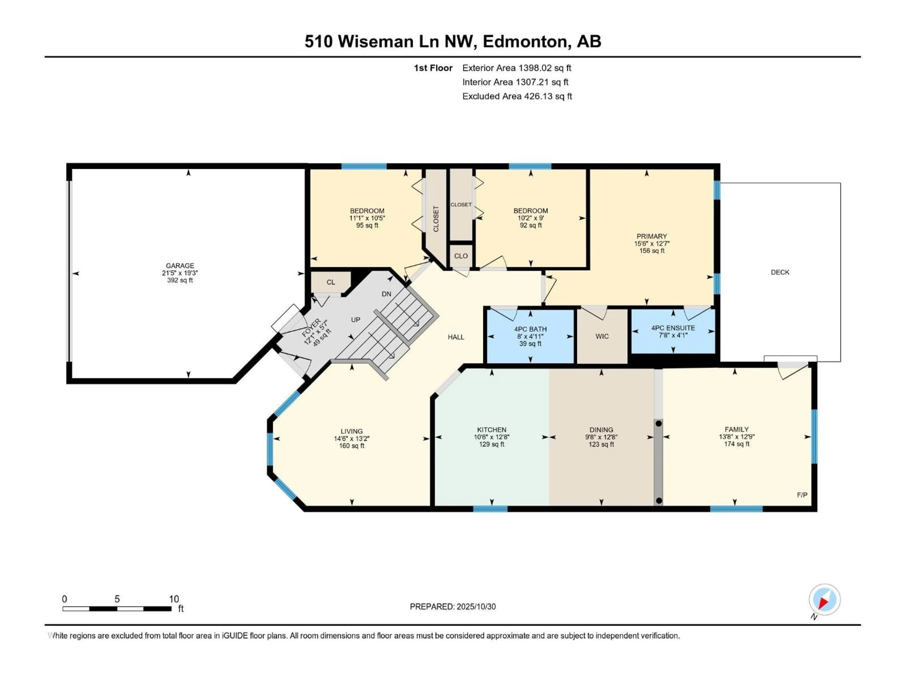 Floor plan for 510 WISEMAN LN, Edmonton Alberta T6T1N5