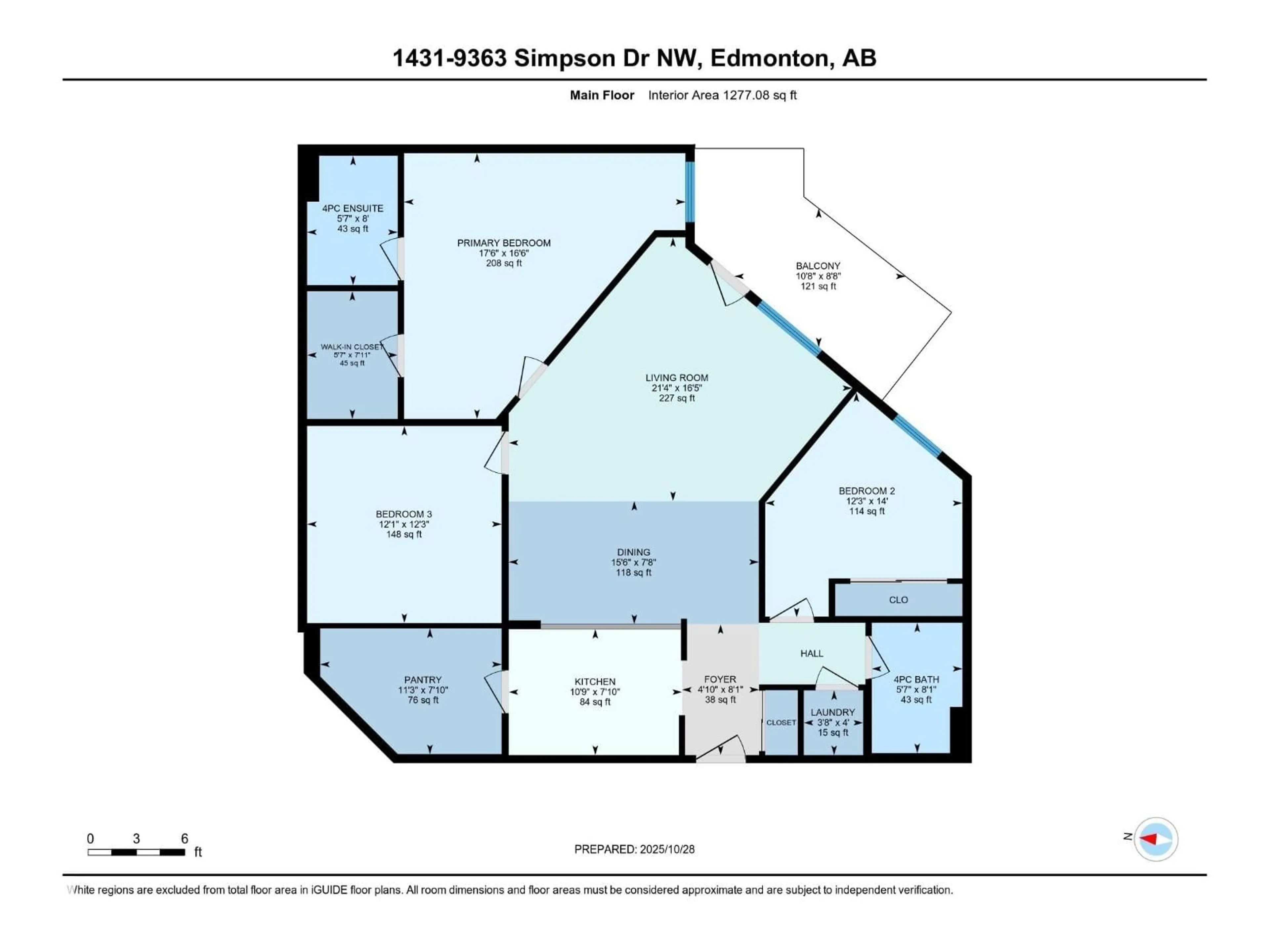 Floor plan for 9363 - 1431 SIMSON DR, Edmonton Alberta T6N0N2