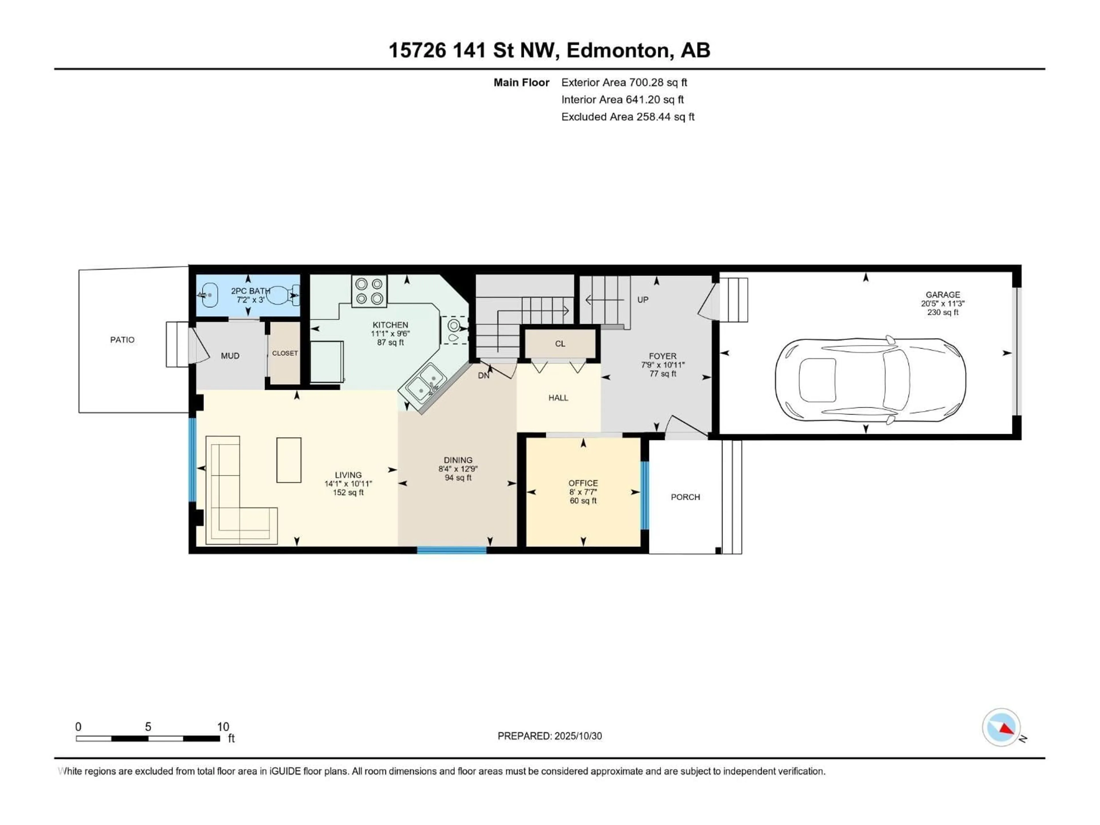 Floor plan for 15726 141 ST, Edmonton Alberta T6V1T4