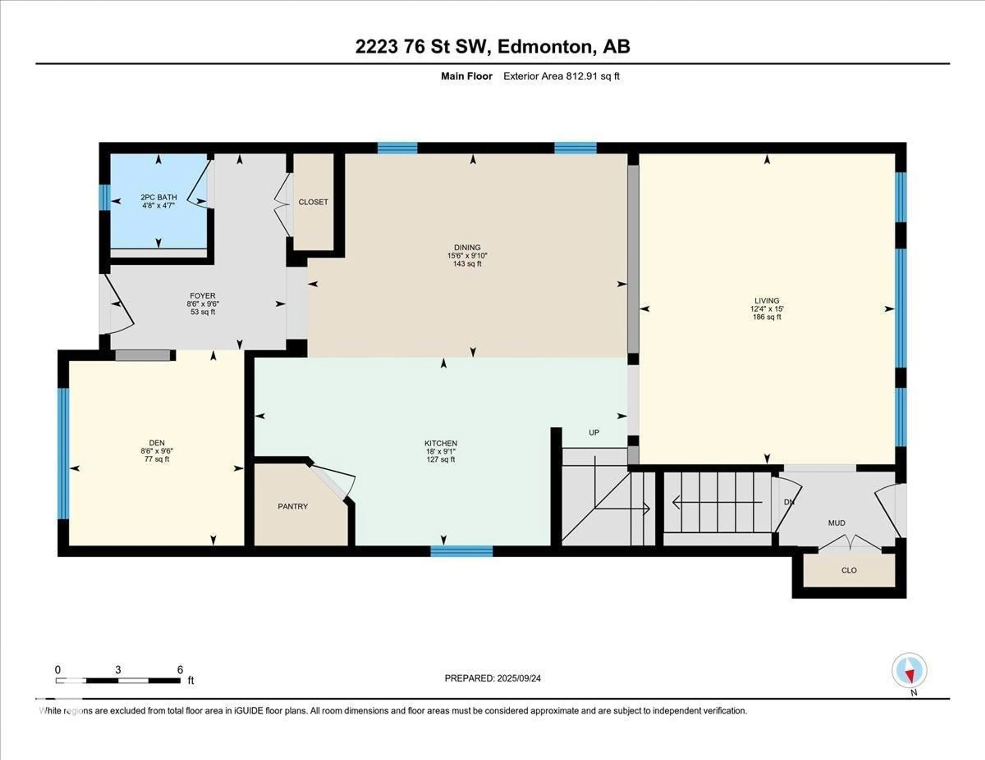 Floor plan for SW - 2223 76 ST, Edmonton Alberta T6X0Z3