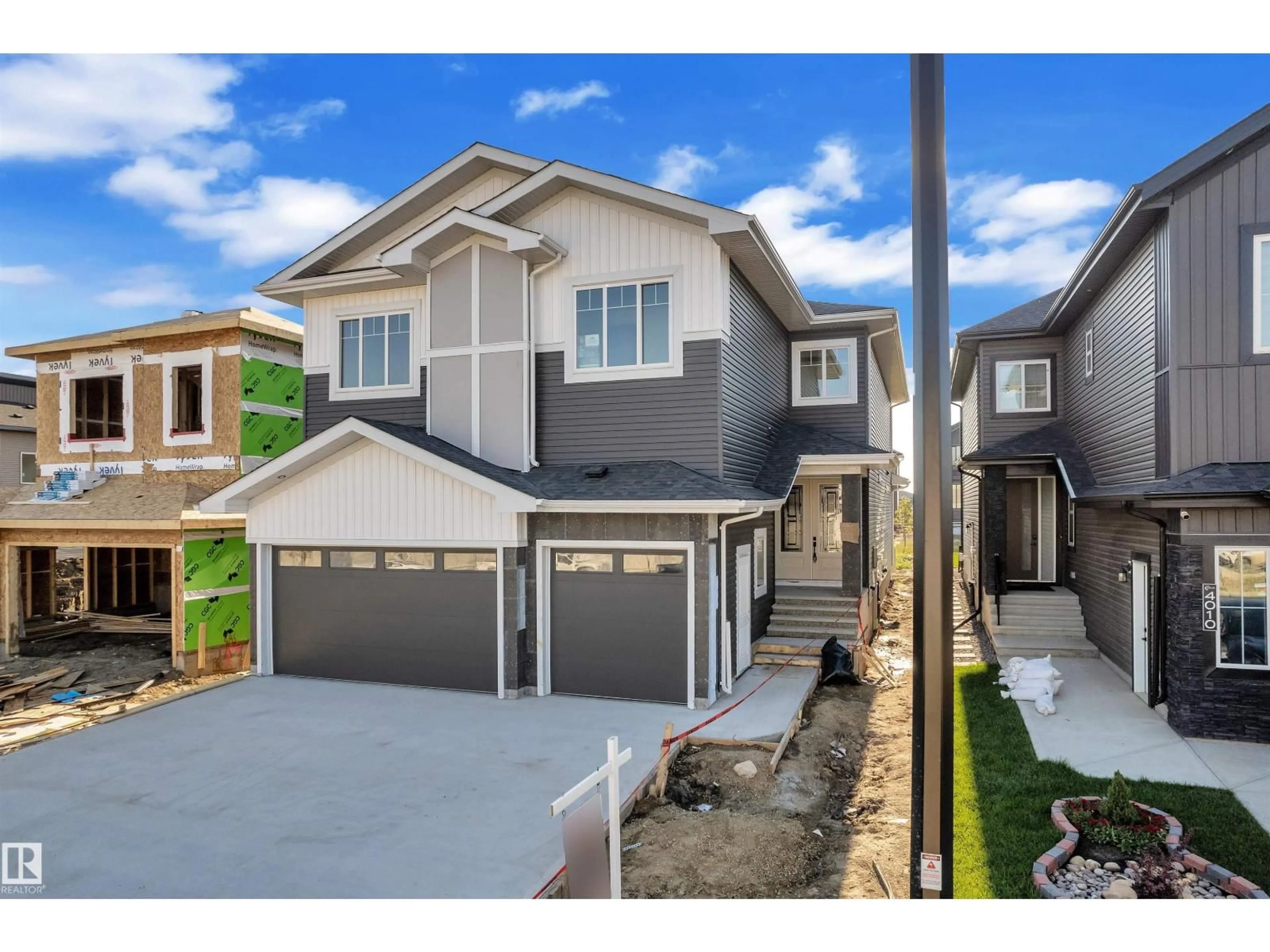 Home with vinyl exterior material, street for 4008 40 ST, Beaumont Alberta T4X2A8