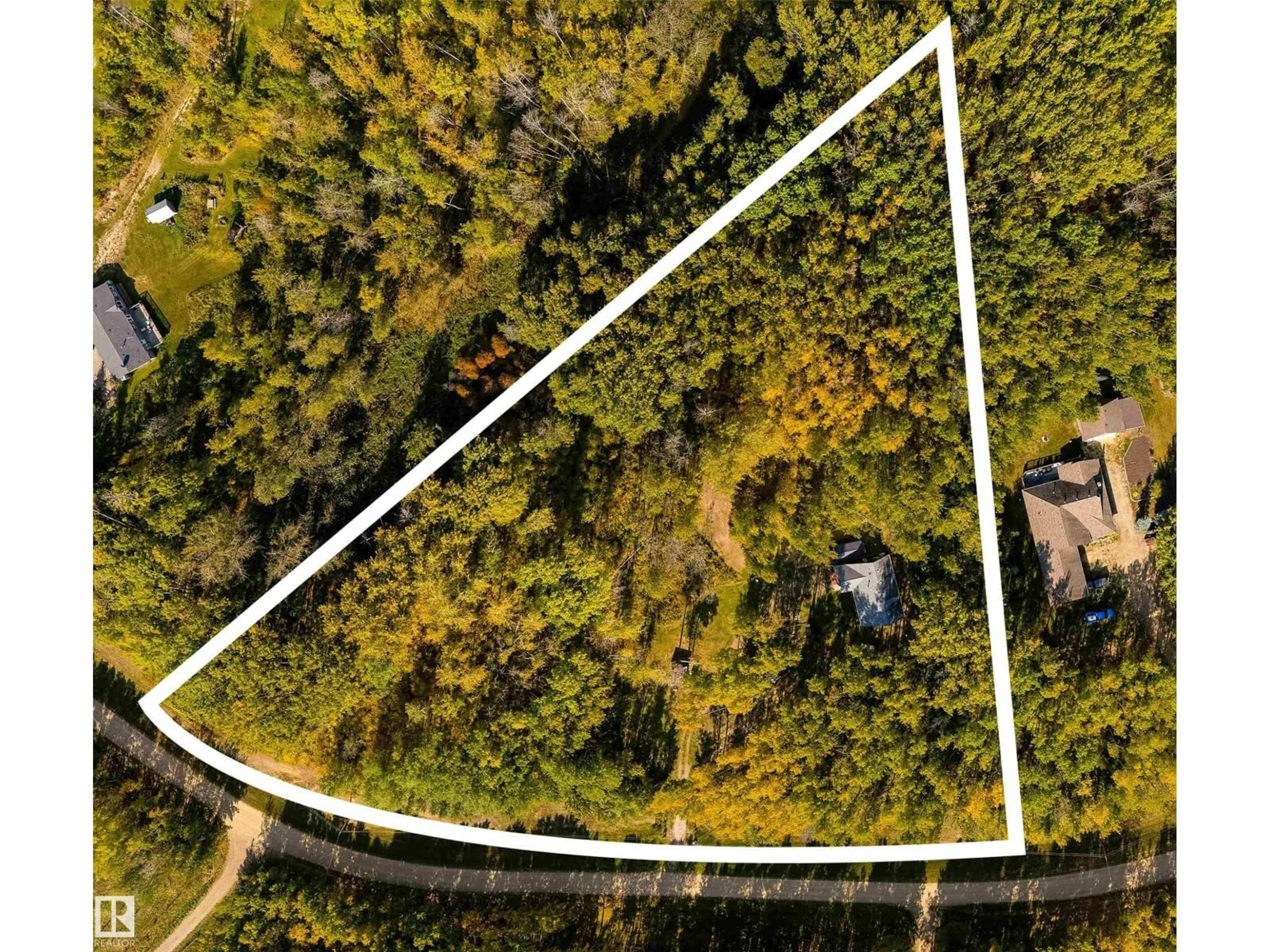 A pic from outside/outdoor area/front of a property/back of a property/a pic from drone, forest/trees view for 52229 RGE ROAD 25, Rural Parkland County Alberta T7Y2M3