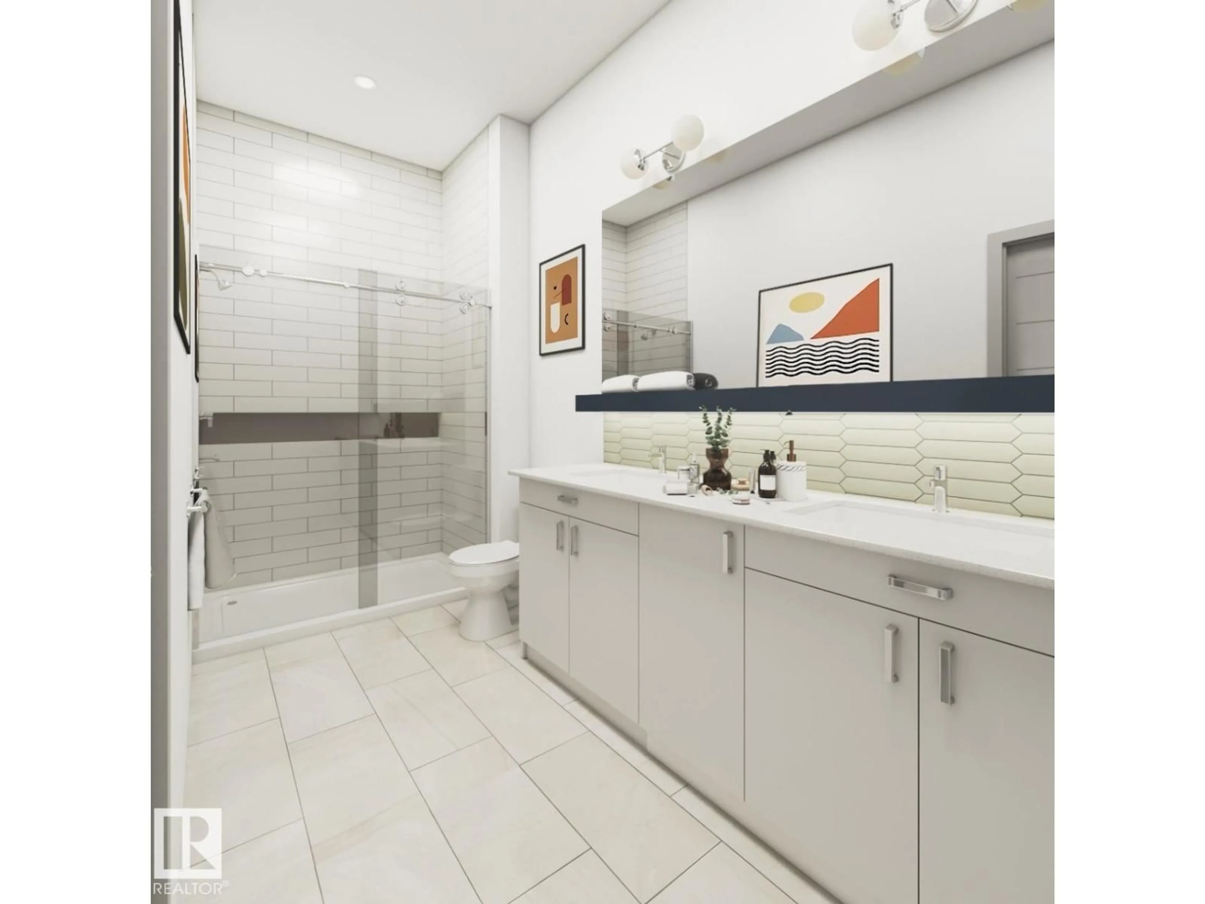 Contemporary bathroom, ceramic/tile floor for SW SW - 5013 CAWSEY LI, Edmonton Alberta T6W4B5