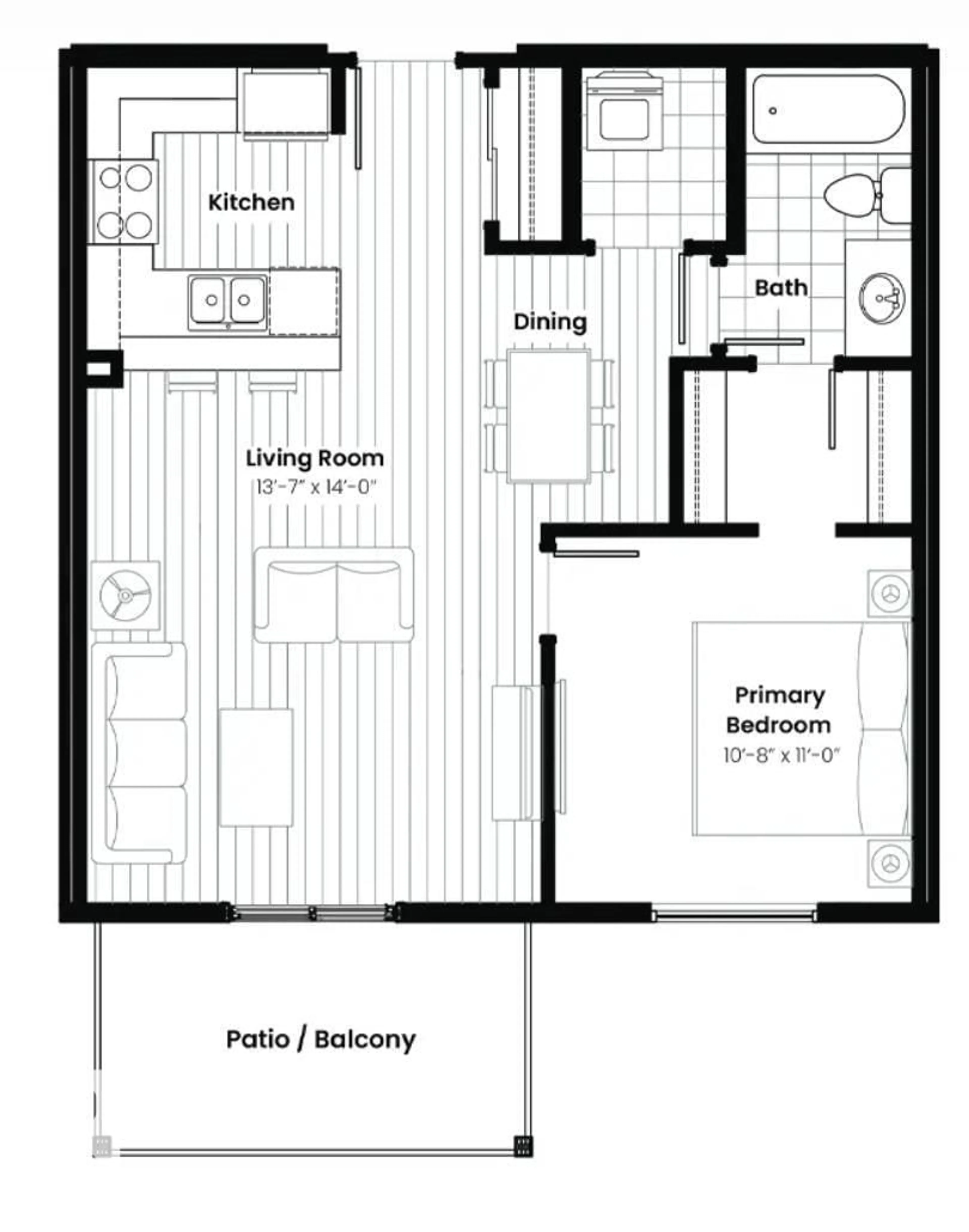 Floor plan for 210 - 2225 44 AV, Edmonton Alberta T6T0W5