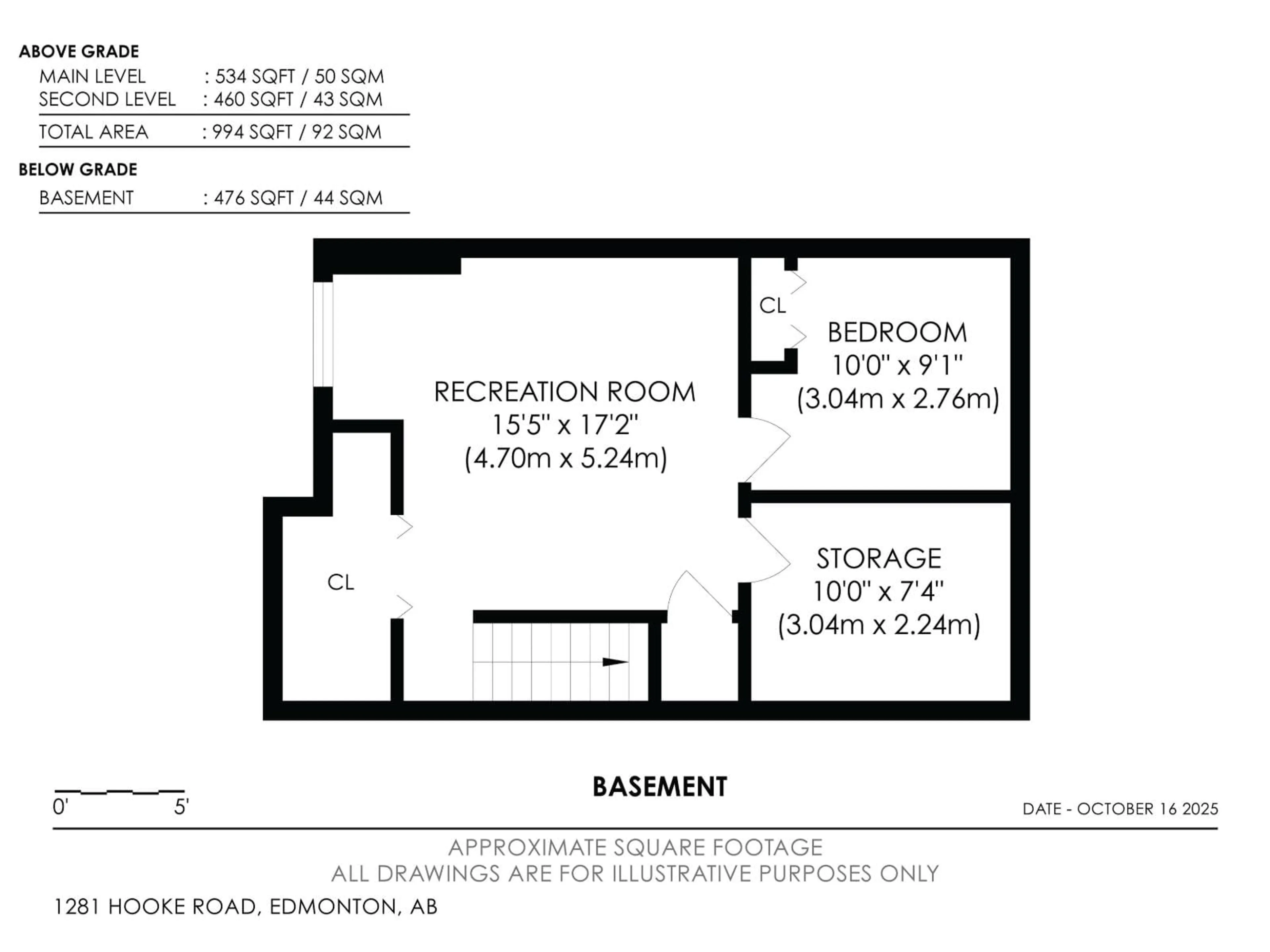 Floor plan for 1281 HOOKE RD, Edmonton Alberta T5A4A5