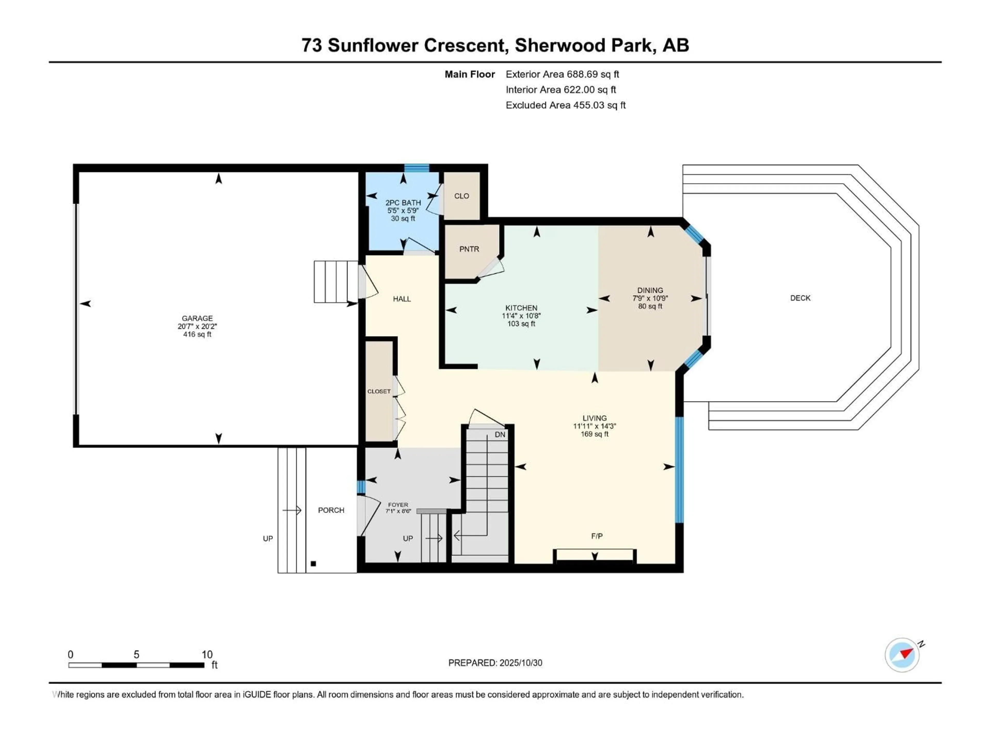 Floor plan for 73 SUNFLOWER CR, Sherwood Park Alberta T8H2M2