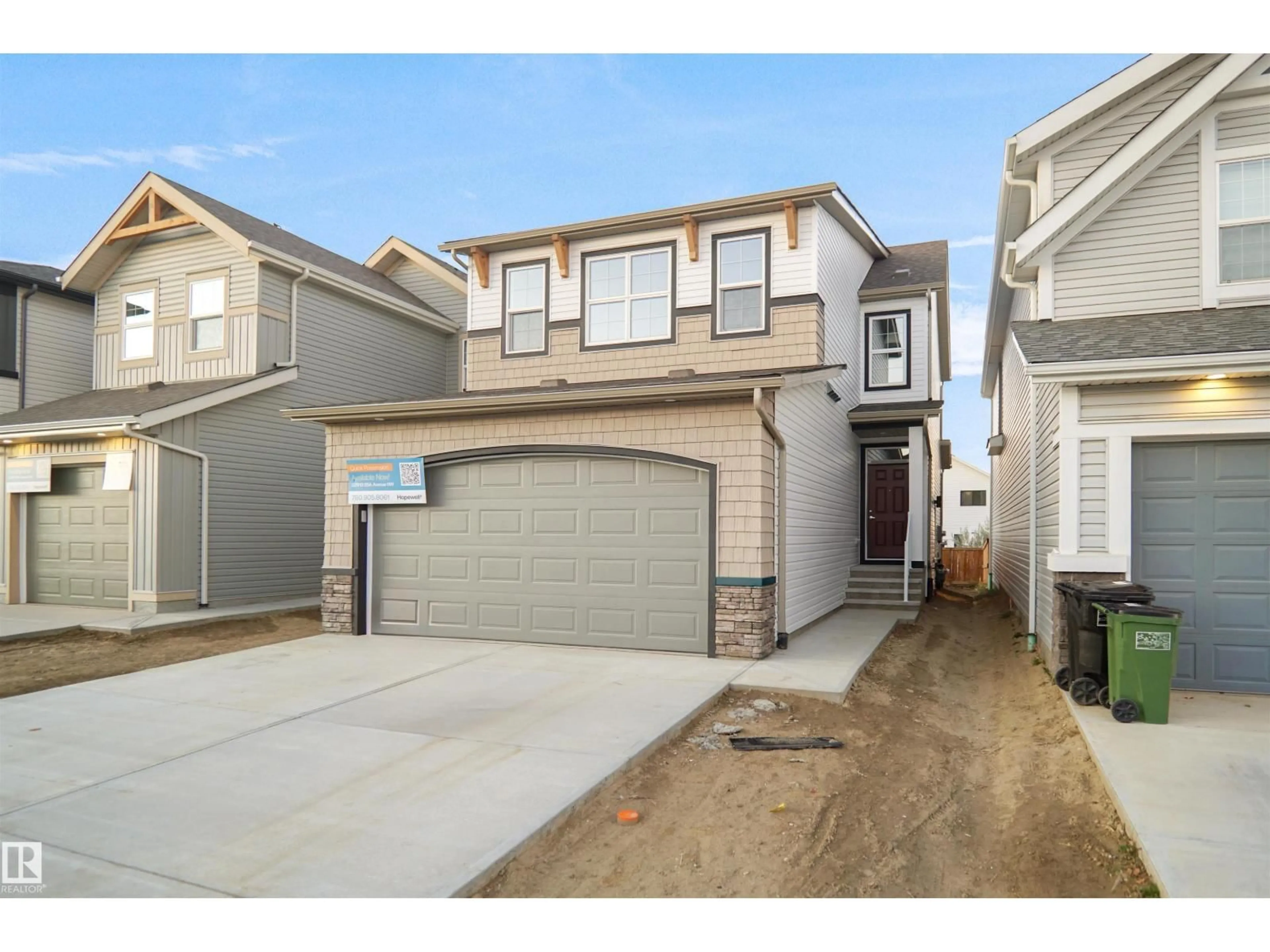 Home with vinyl exterior material, street for 22910 95A AV, Edmonton Alberta T5T7A7