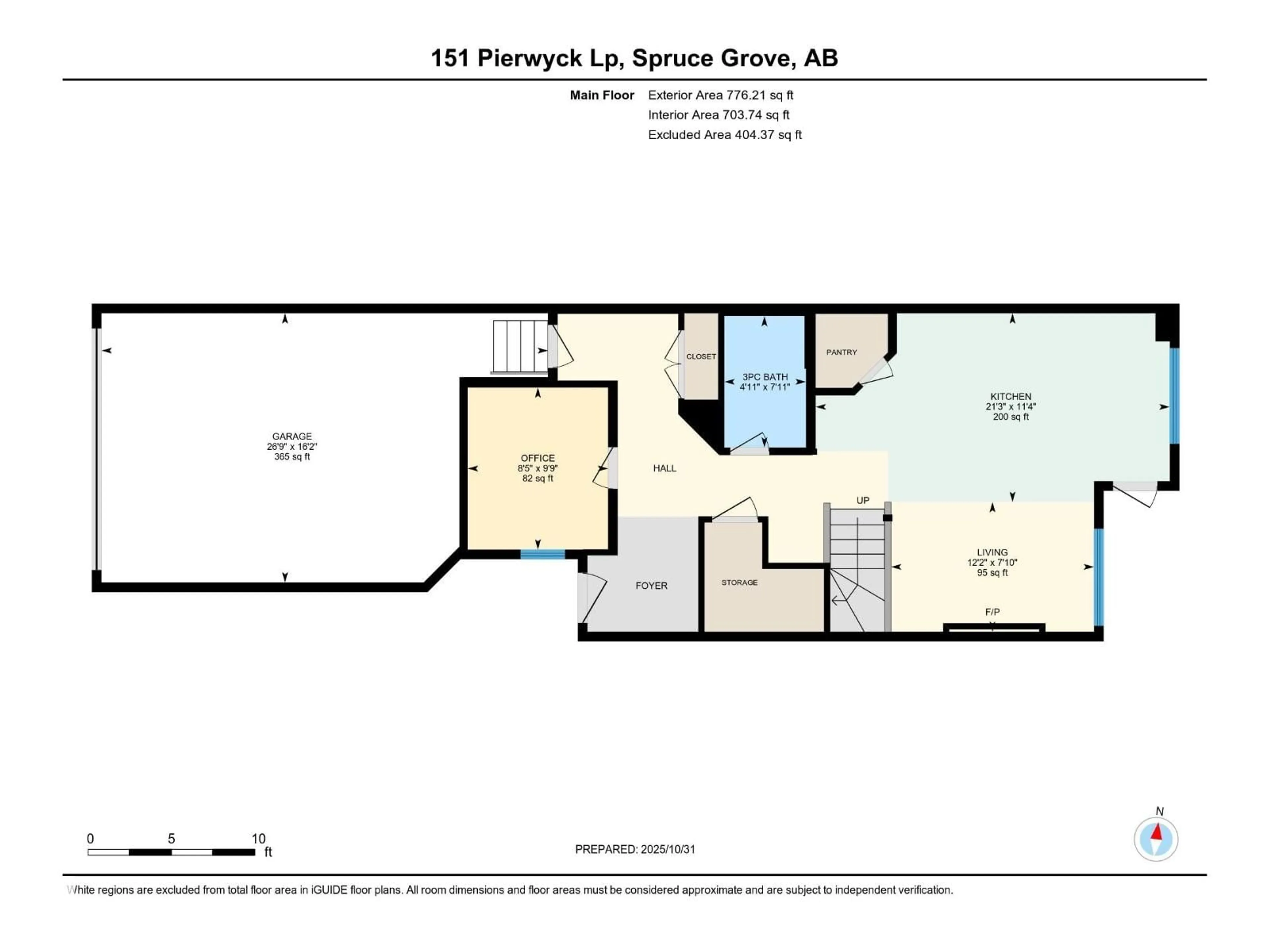 Floor plan for 151 PIERWYCK LO, Spruce Grove Alberta T7X4G3