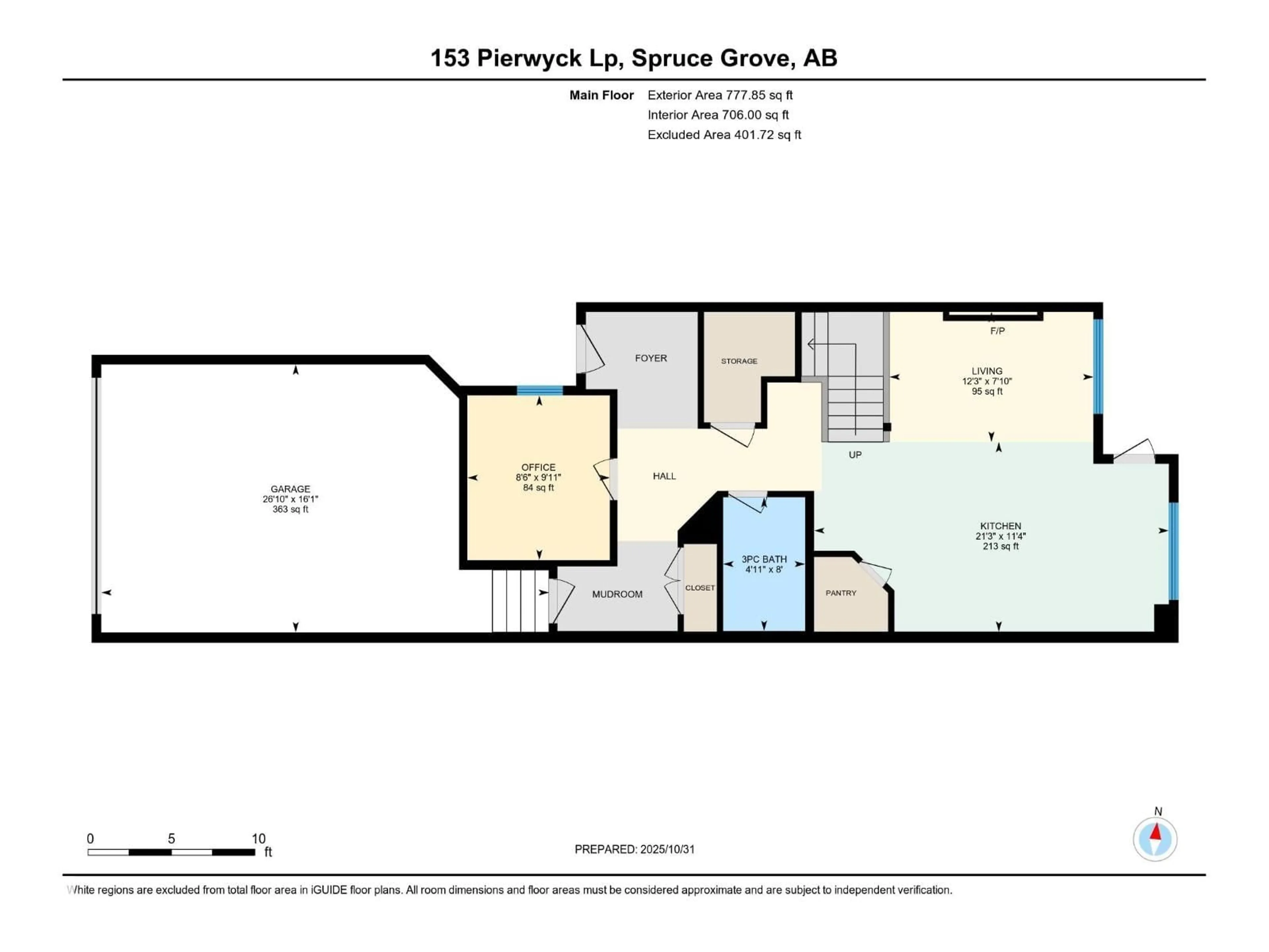 Floor plan for 153 PIERWYCK LO, Spruce Grove Alberta T7X4G3