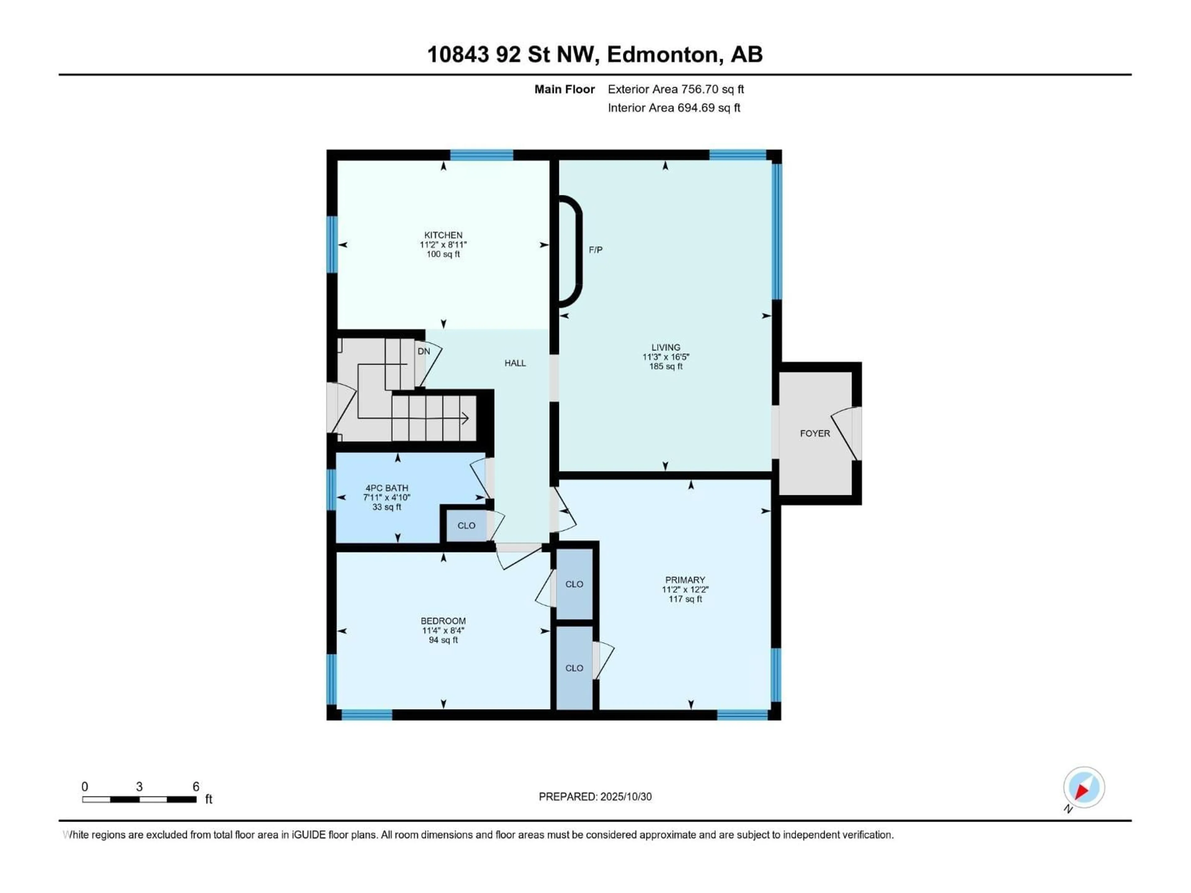 Floor plan for 10843 92 ST, Edmonton Alberta T5H1V9