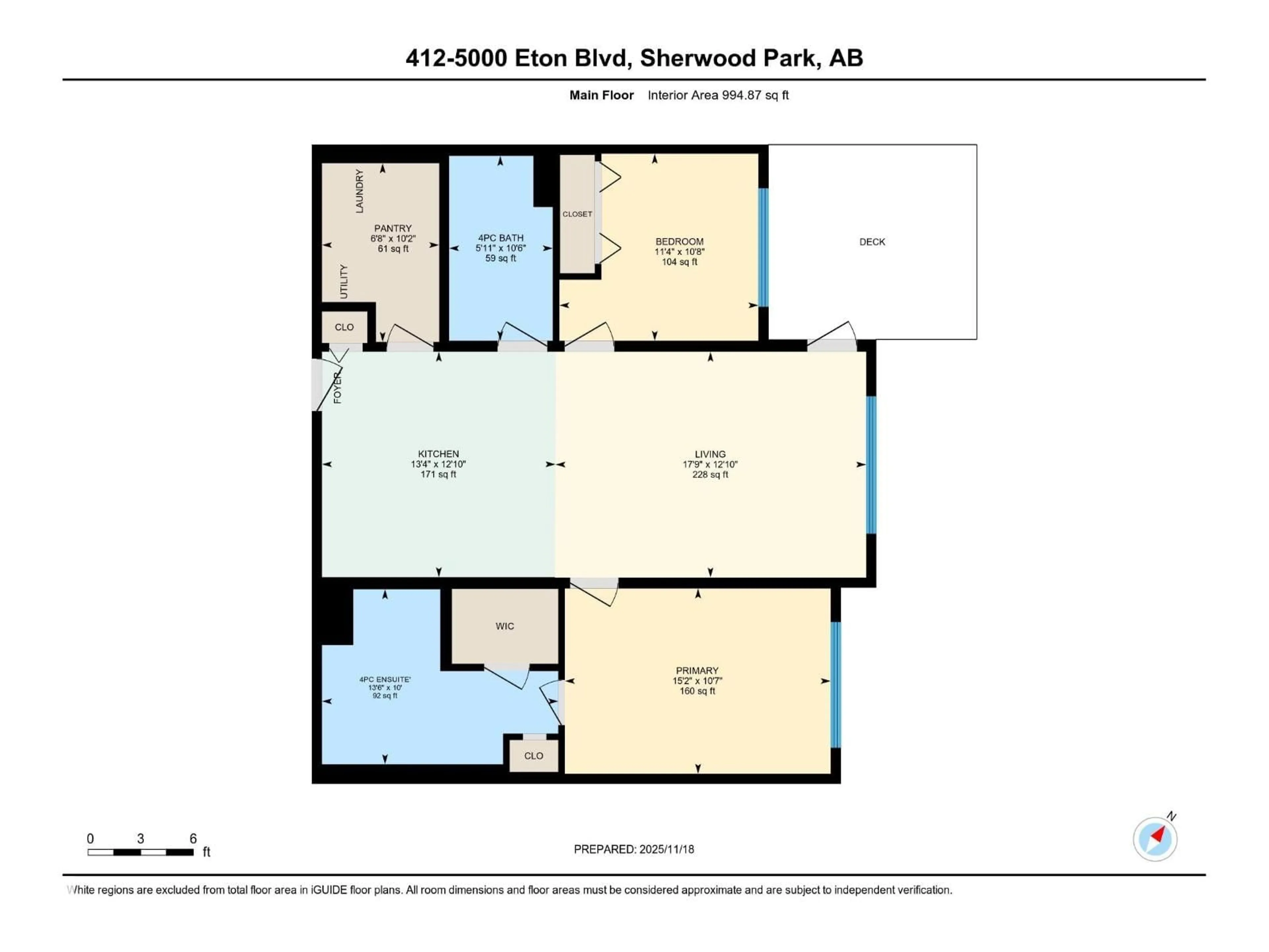 Floor plan for 5001 - 412 ETON BV, Sherwood Park Alberta T8H0N7