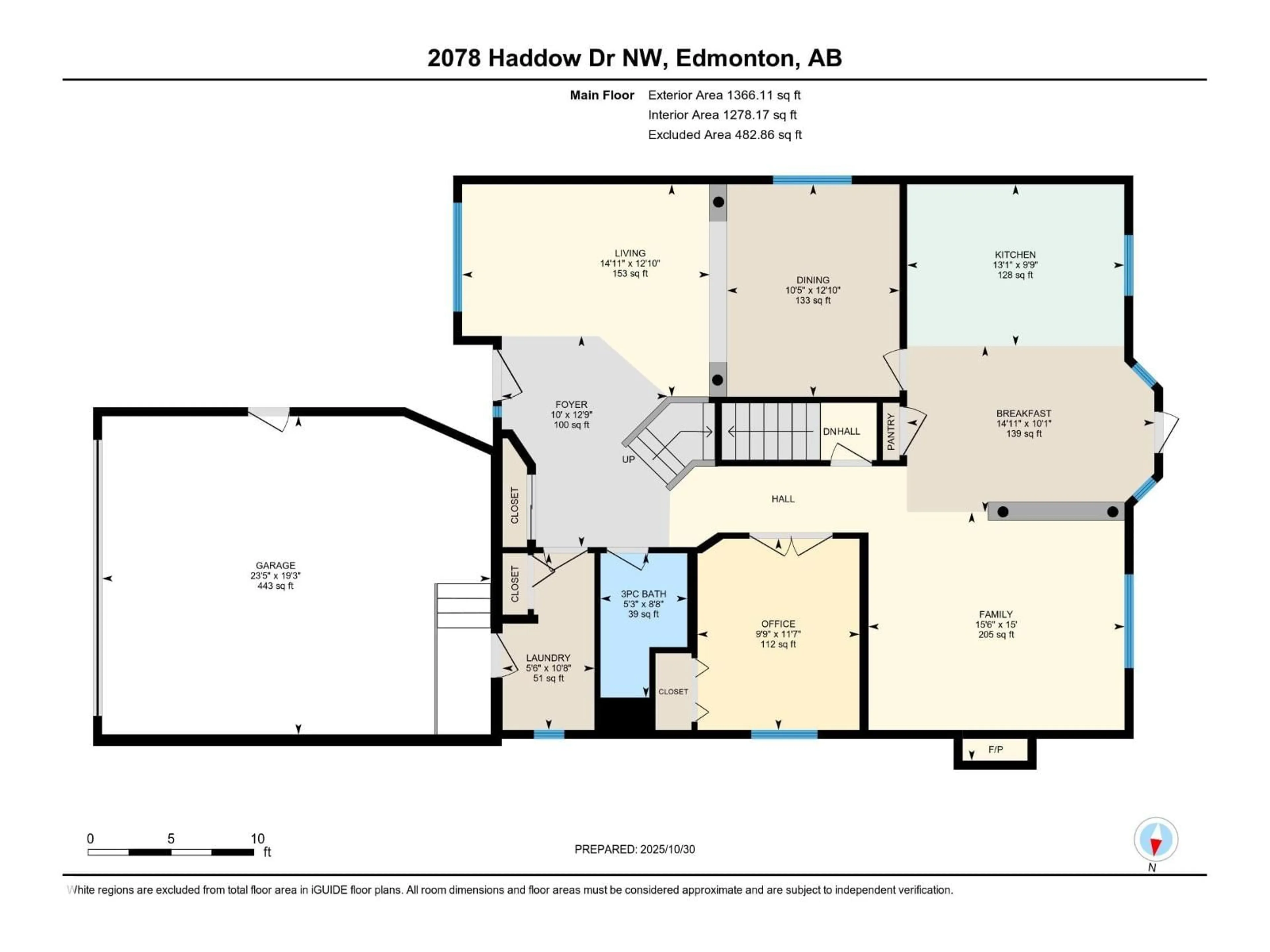 Floor plan for 2078 HADDOW DR, Edmonton Alberta T6R3B8