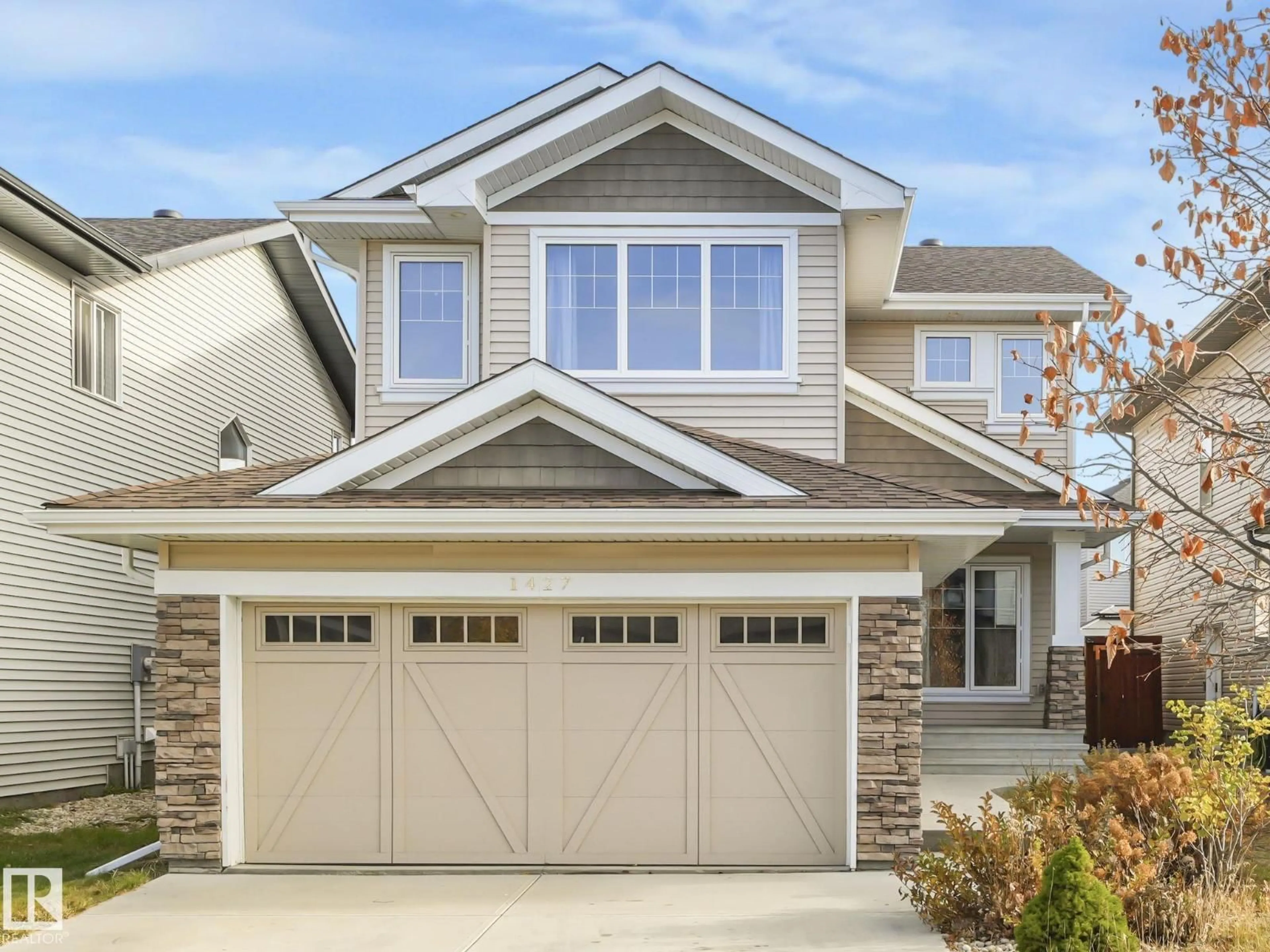 Home with vinyl exterior material, street for SW - 1427 161 ST, Edmonton Alberta T6W3P4