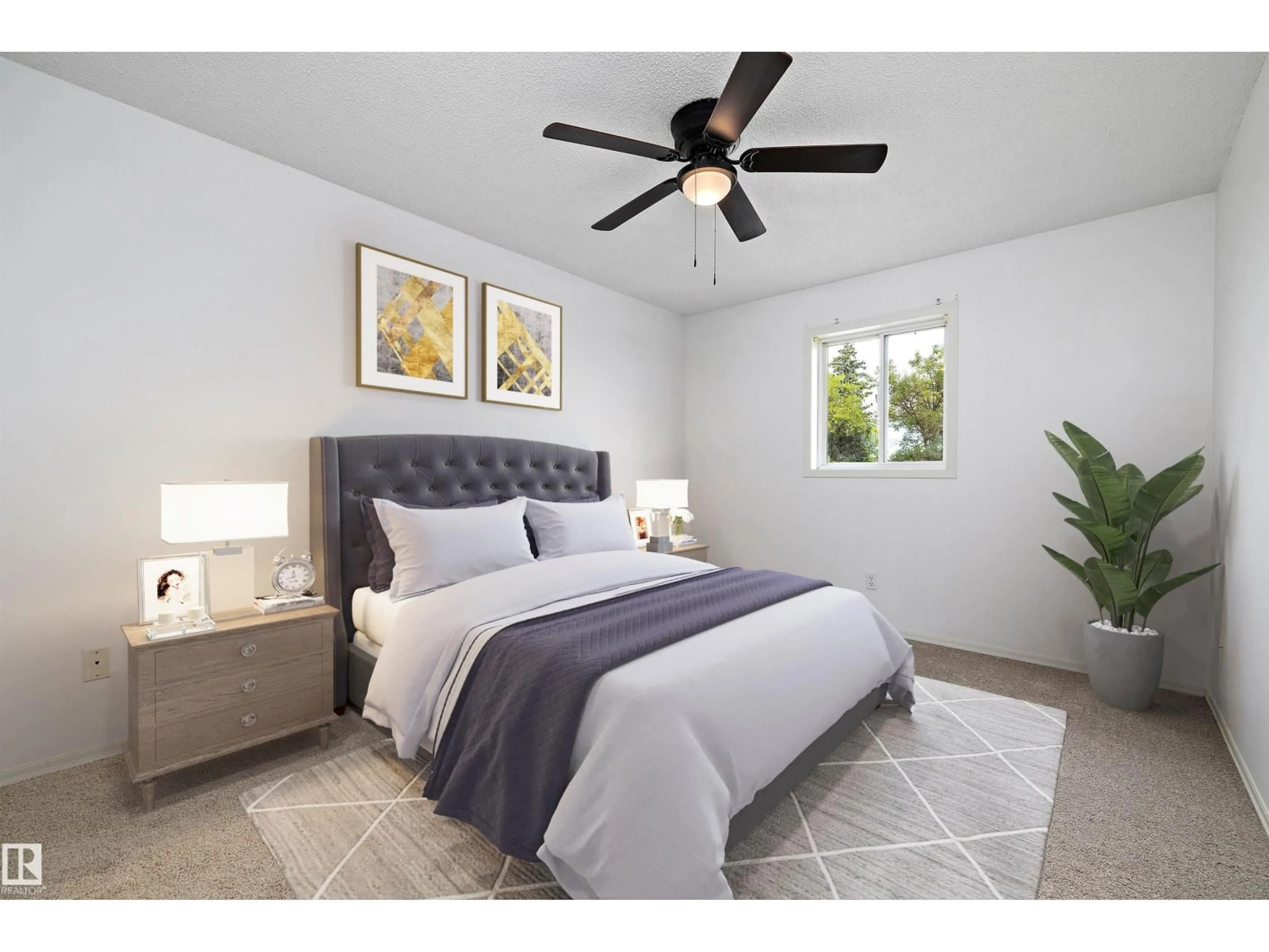 Bedroom with bed, ceramic/tile floor for 4719 49 AV, Calmar Alberta T0C0V0