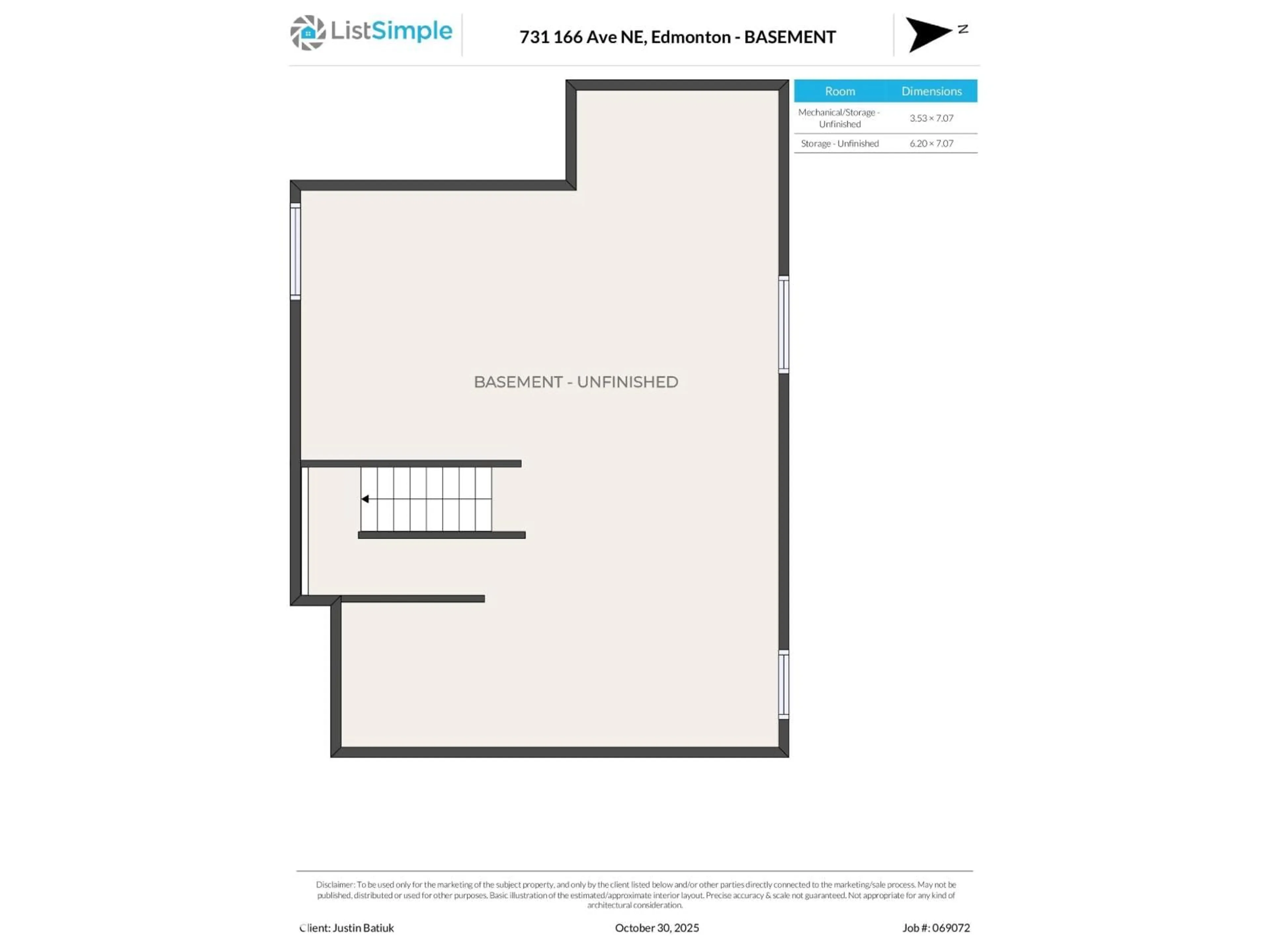Floor plan for NE - 731 166 AV, Edmonton Alberta T5Y4J1
