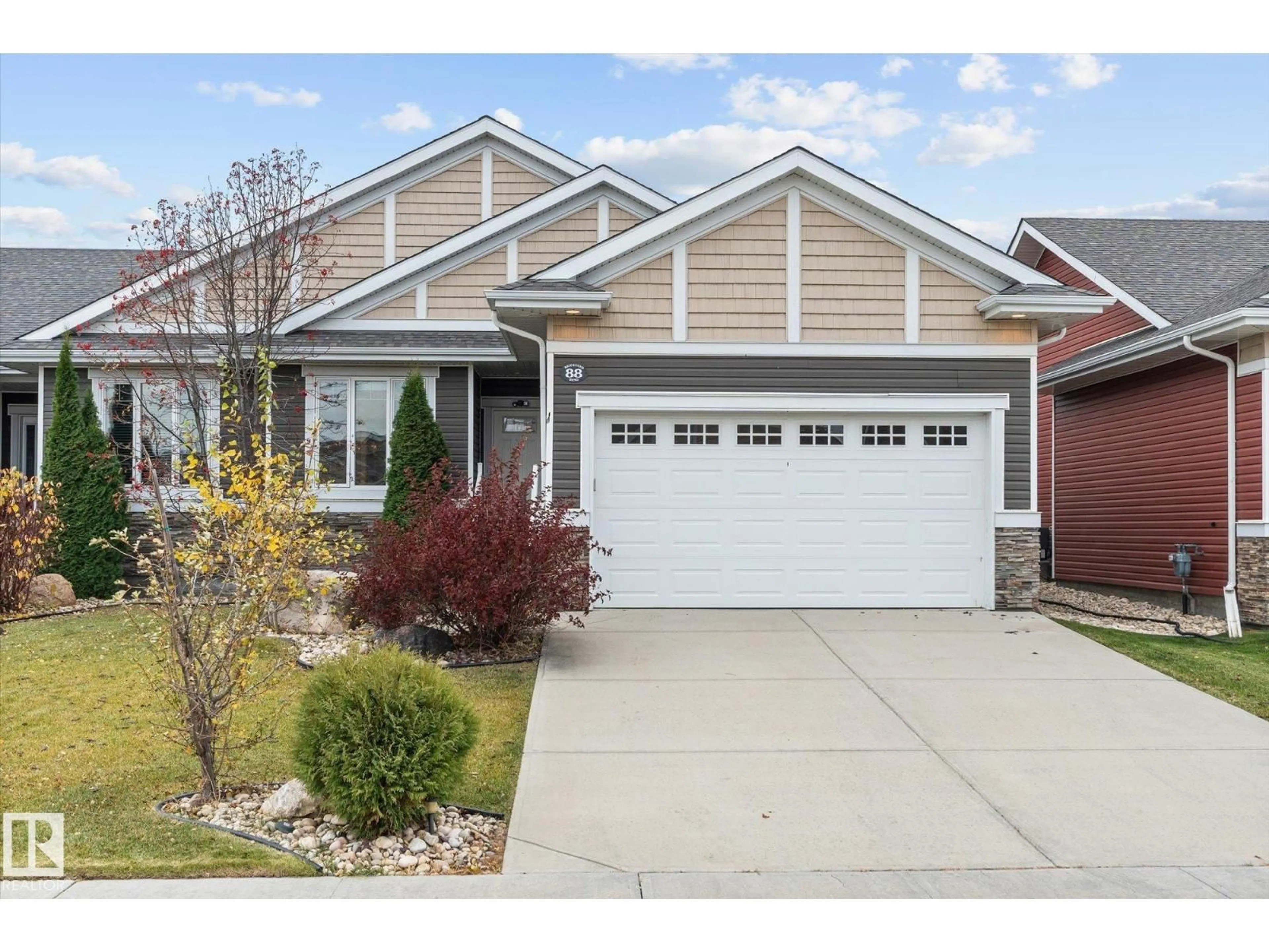 Home with vinyl exterior material, street for 88 BRICKYARD BN, Stony Plain Alberta T7X0H9