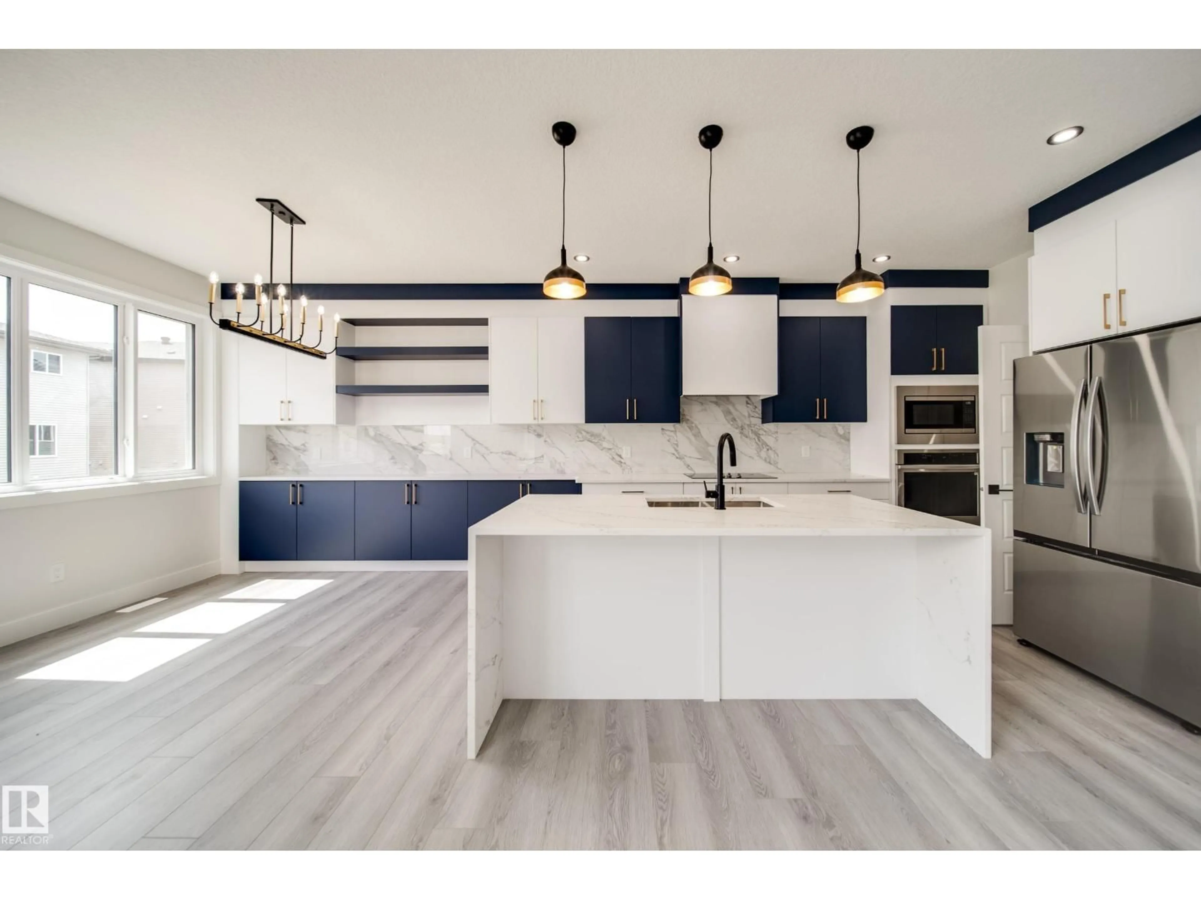 Contemporary kitchen, ceramic/tile floor for 8747 183 AV, Edmonton Alberta T5Z0S8