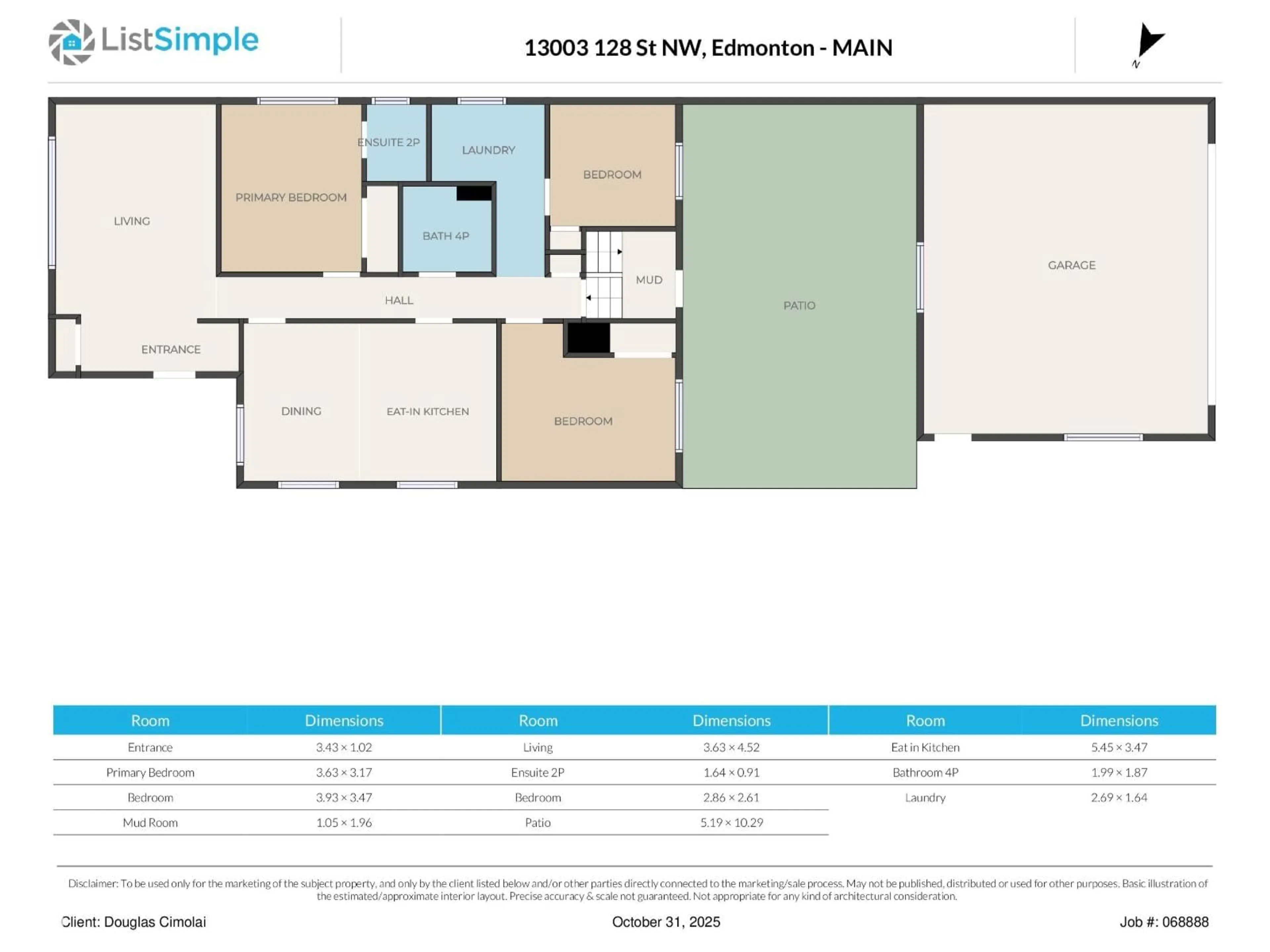 Floor plan for 13003 128 ST, Edmonton Alberta T5L1E6