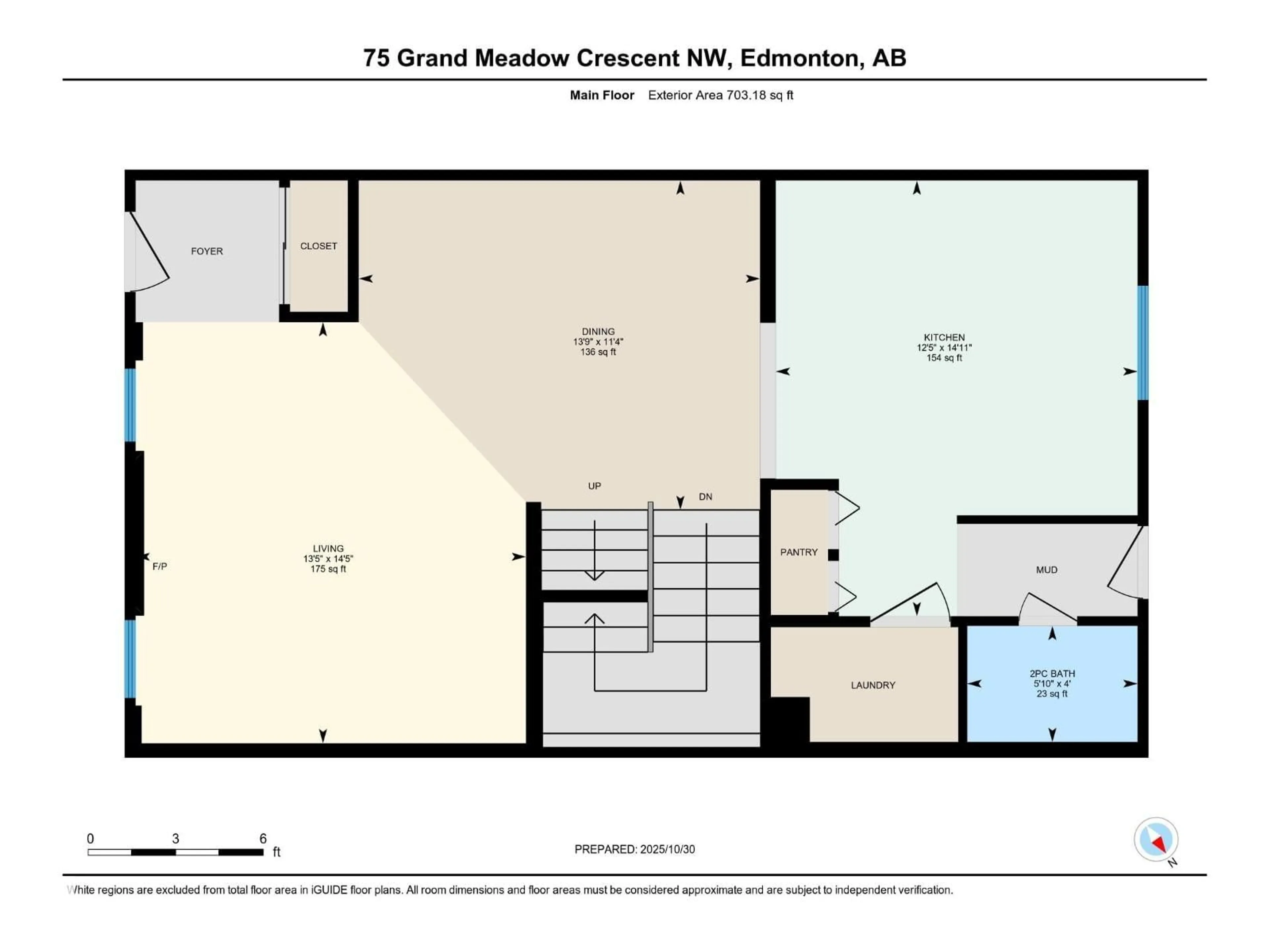 Floor plan for 75 GRAND MEADOW CR, Edmonton Alberta T6L1A3