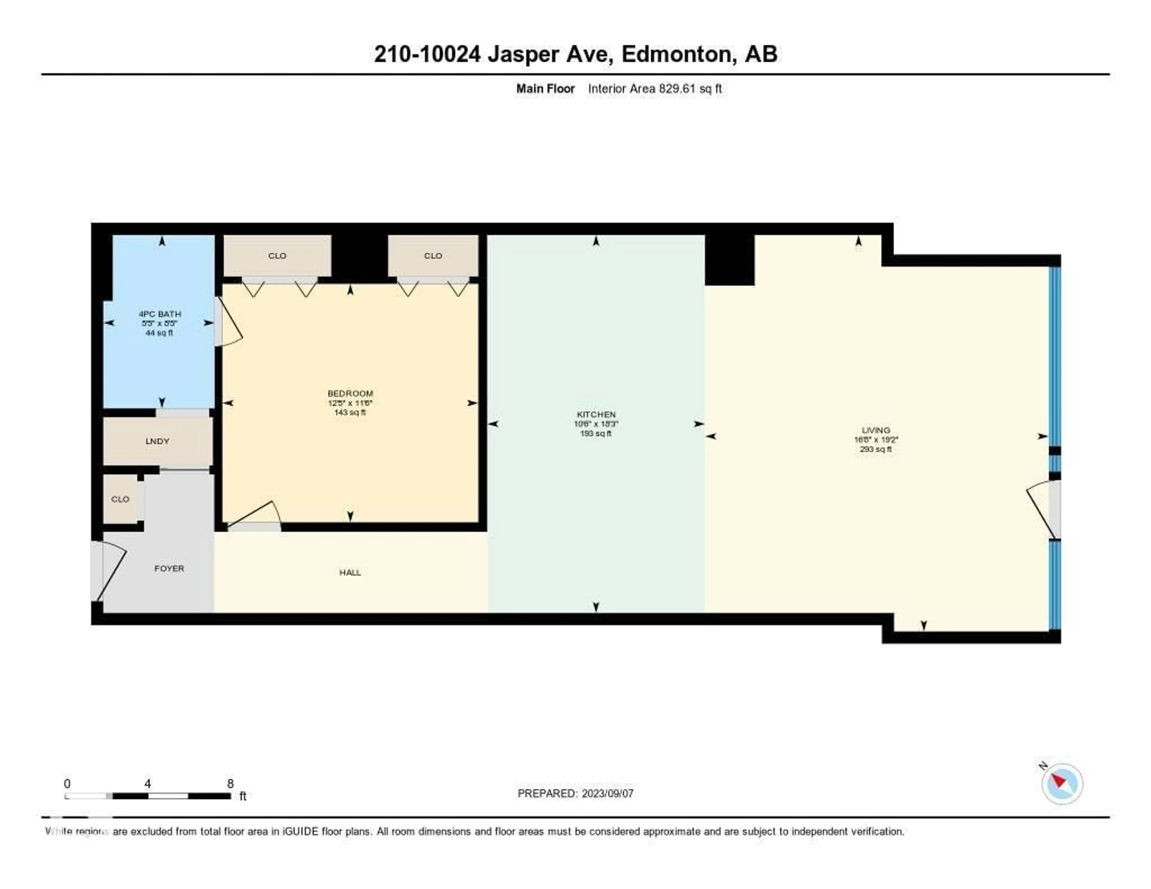 Floor plan for 10024 - 210 JASPER AV, Edmonton Alberta T5J1R9
