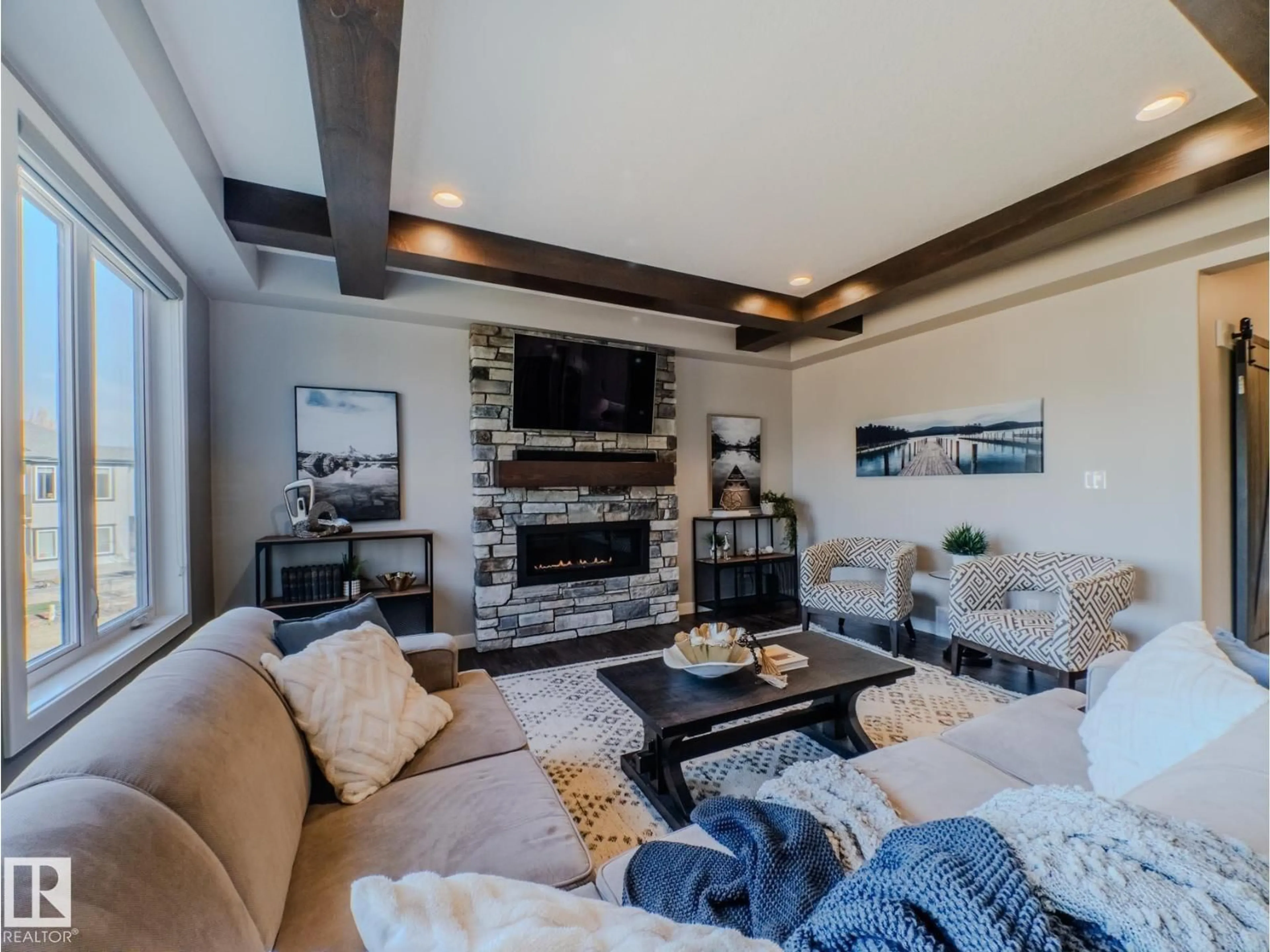 Living room with furniture, unknown for 4710 41 ST, Beaumont Alberta T4X2A8