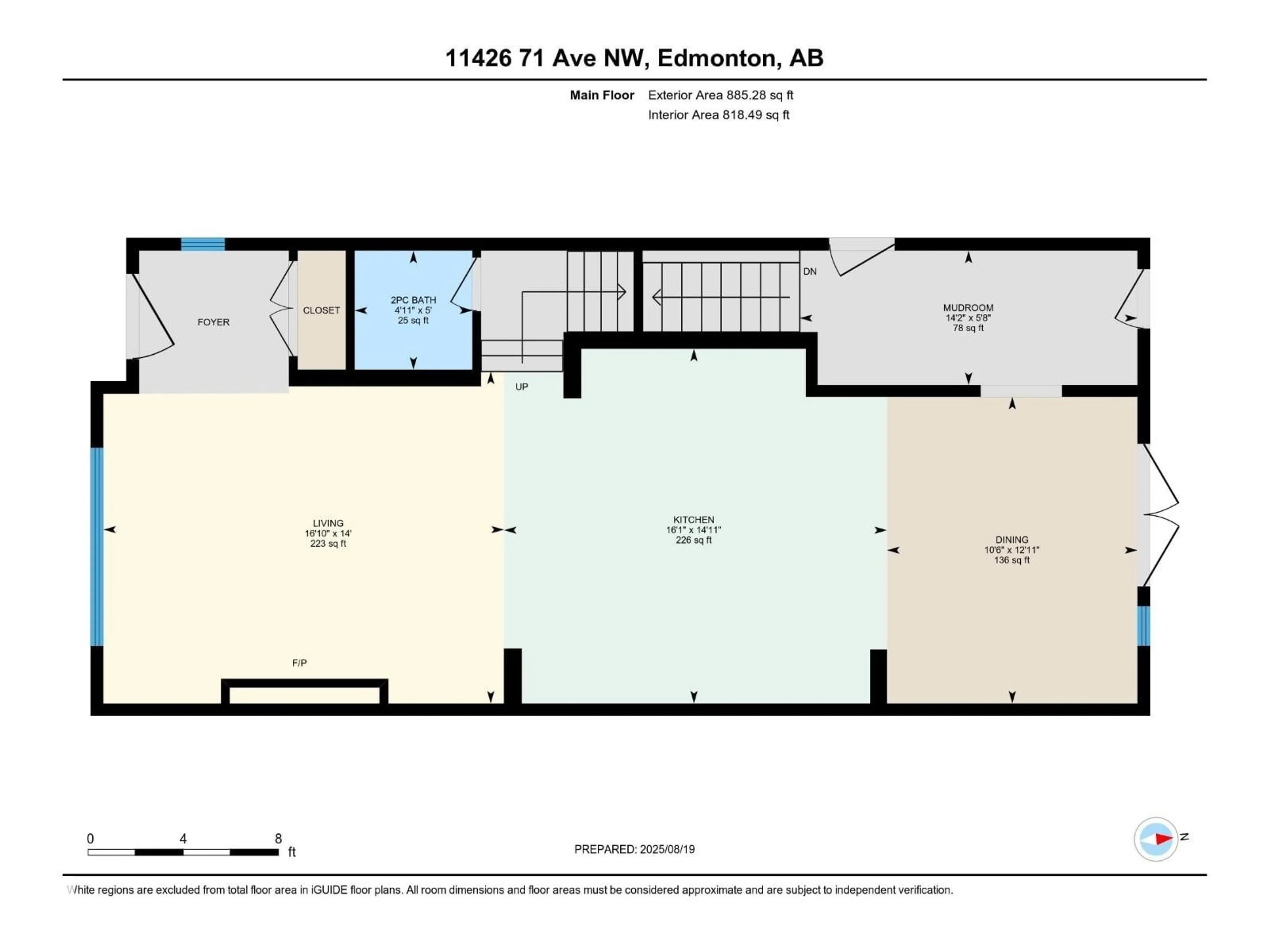 Floor plan for 11426 71 AV, Edmonton Alberta T6G0A7