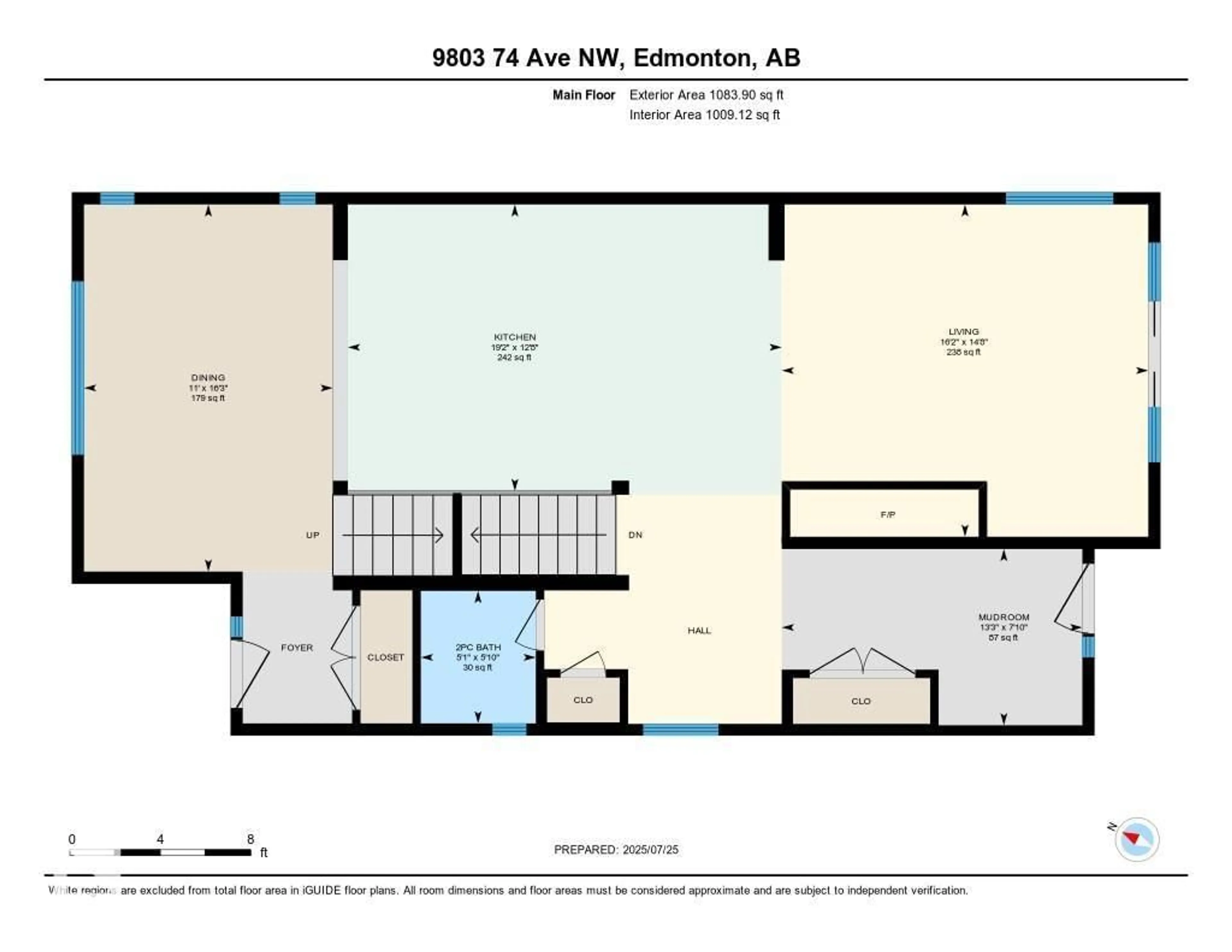 Floor plan for 9803 74 AV, Edmonton Alberta T6E1G1