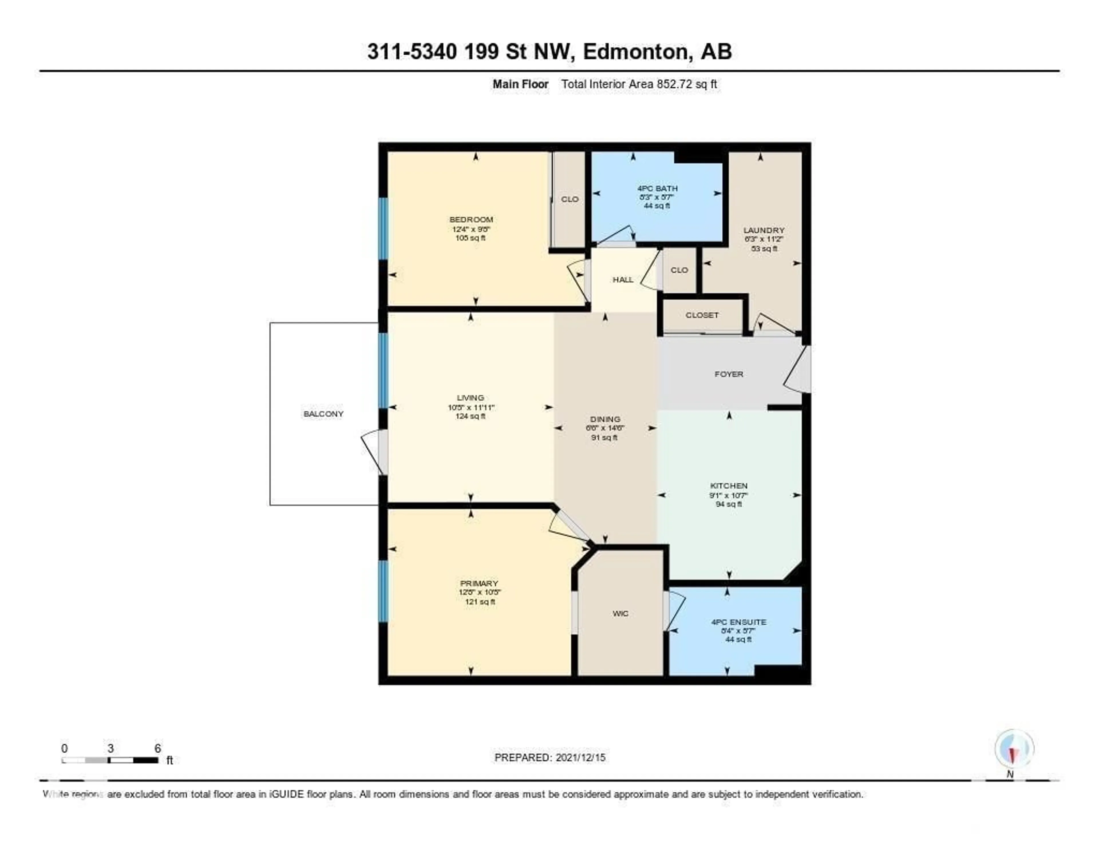 Floor plan for #311 - 5340 199 ST, Edmonton Alberta T6M0A5