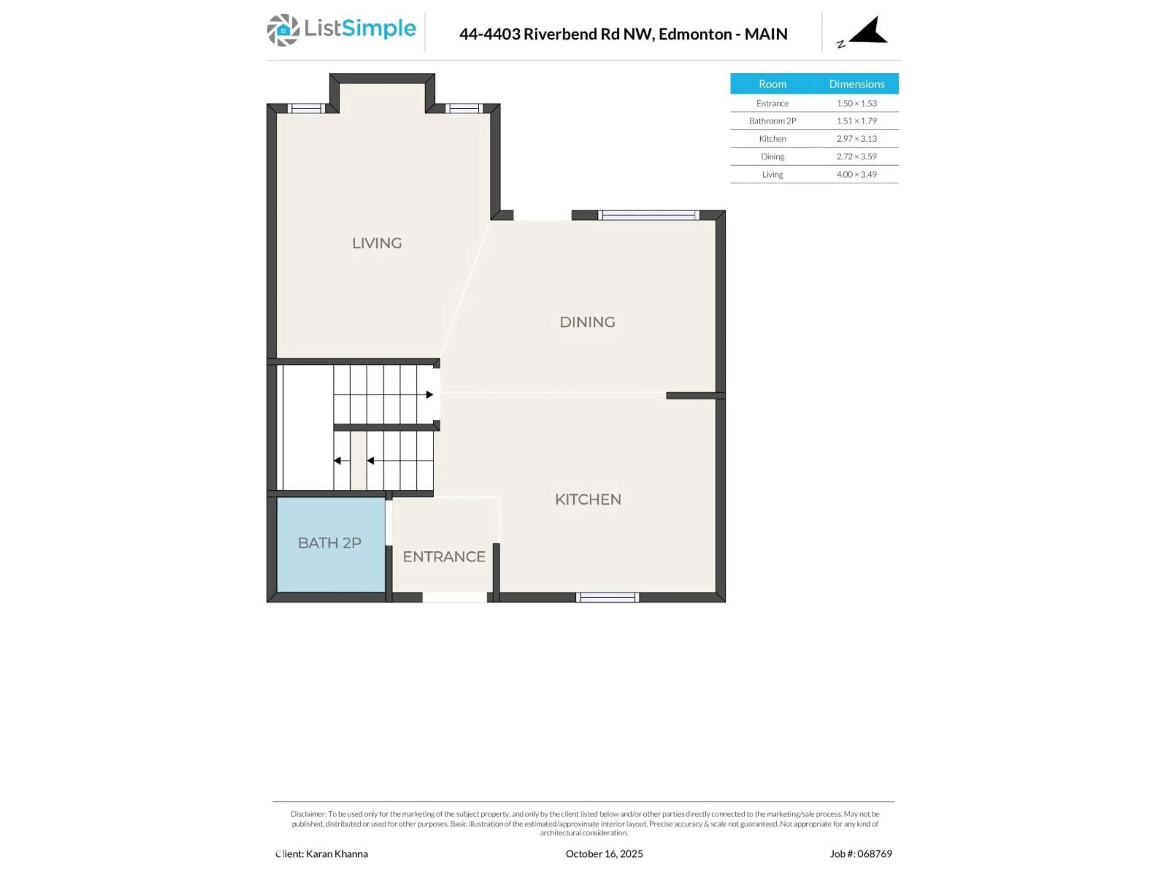 Floor plan for #44 - 4403 RIVERBEND RD, Edmonton Alberta T6H5S9