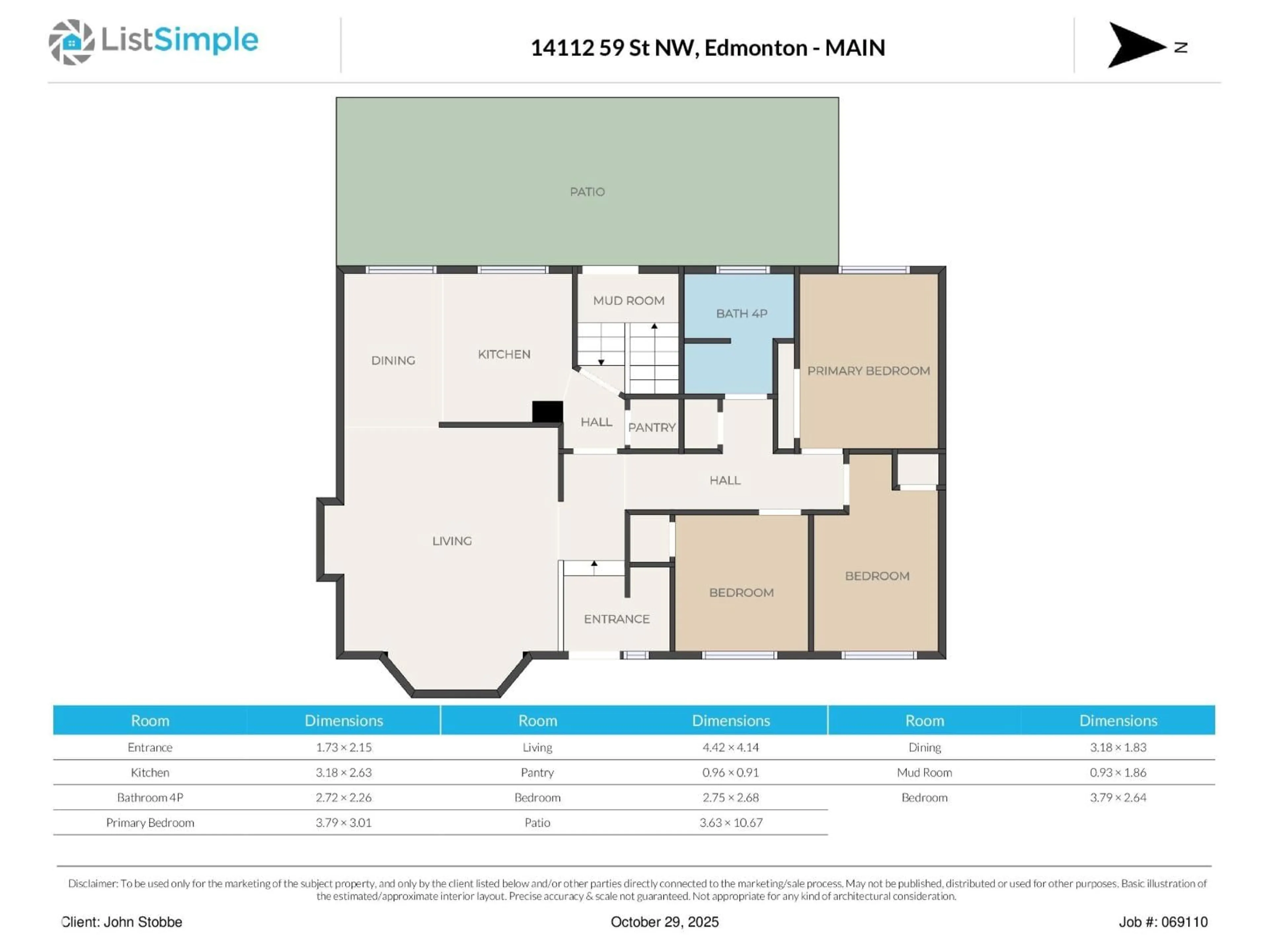 Floor plan for 14112 59 ST, Edmonton Alberta T5A1P1