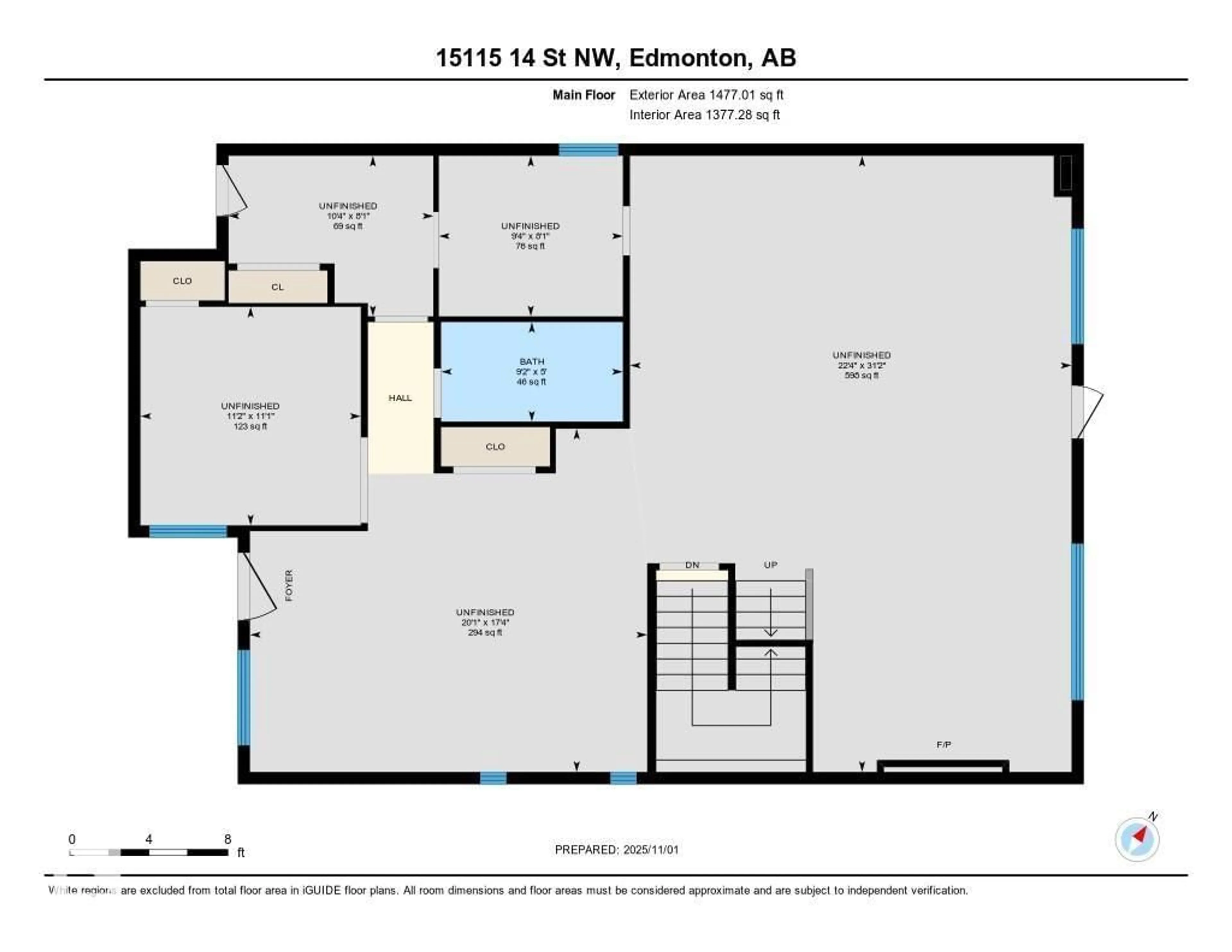 Floor plan for NW - 15115 14 ST, Edmonton Alberta T5Y3R5