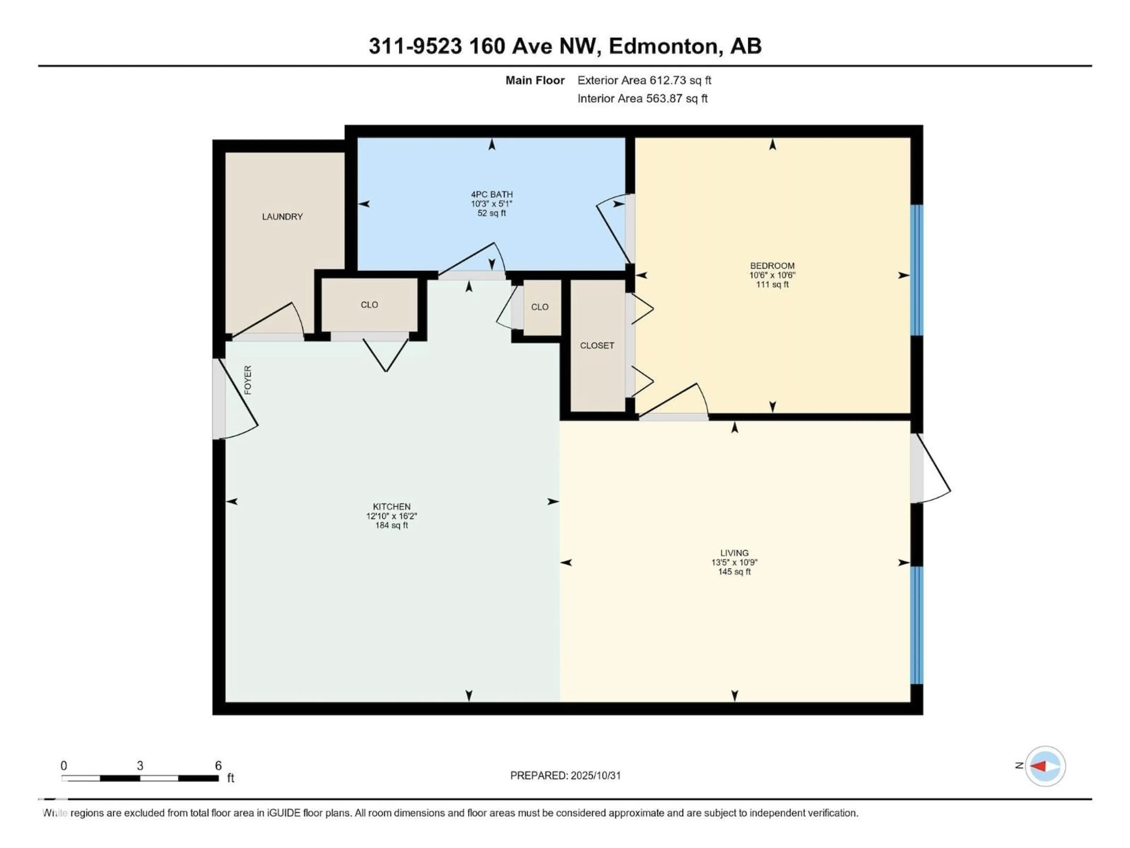 Floor plan for #311 - 9523 160 AV, Edmonton Alberta T5Z0M4