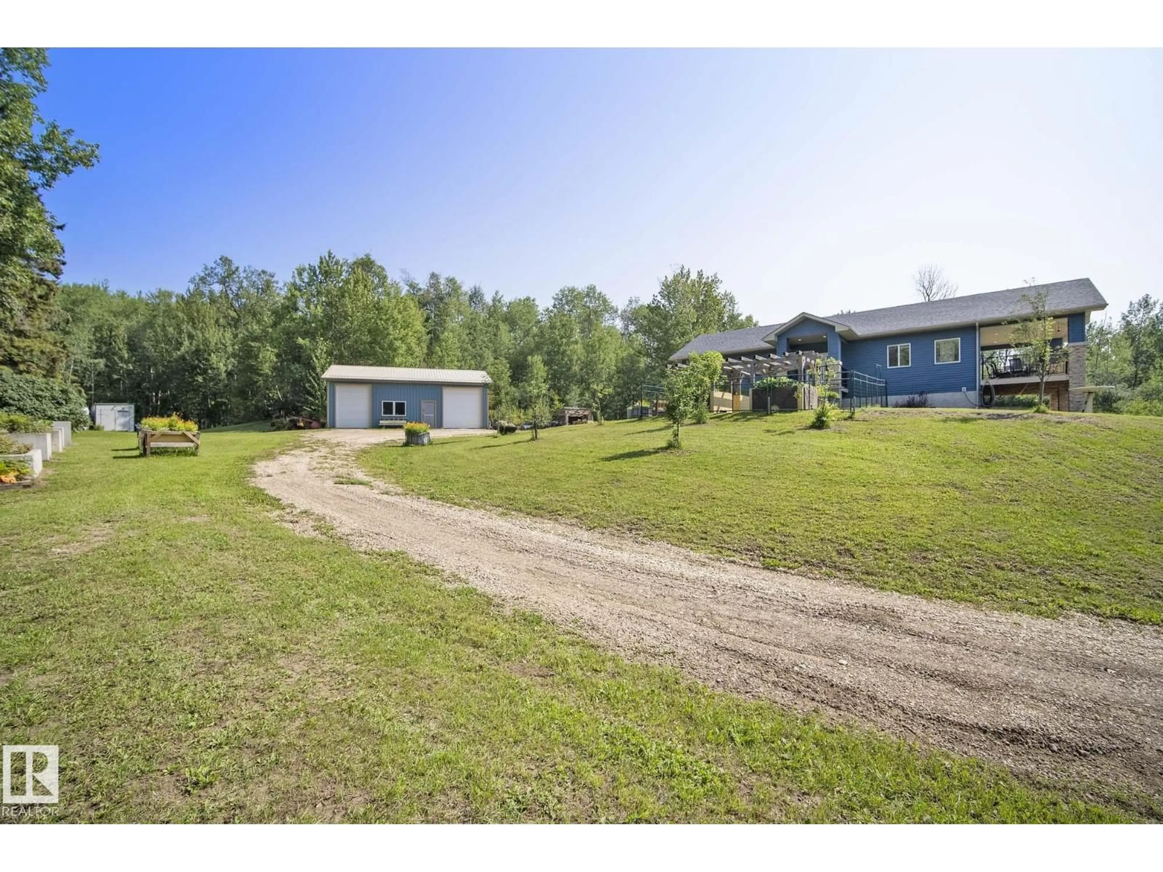 A pic from outside/outdoor area/front of a property/back of a property/a pic from drone, unknown for 4518 LAKESHORE RD, Rural Parkland County Alberta T0E2K0