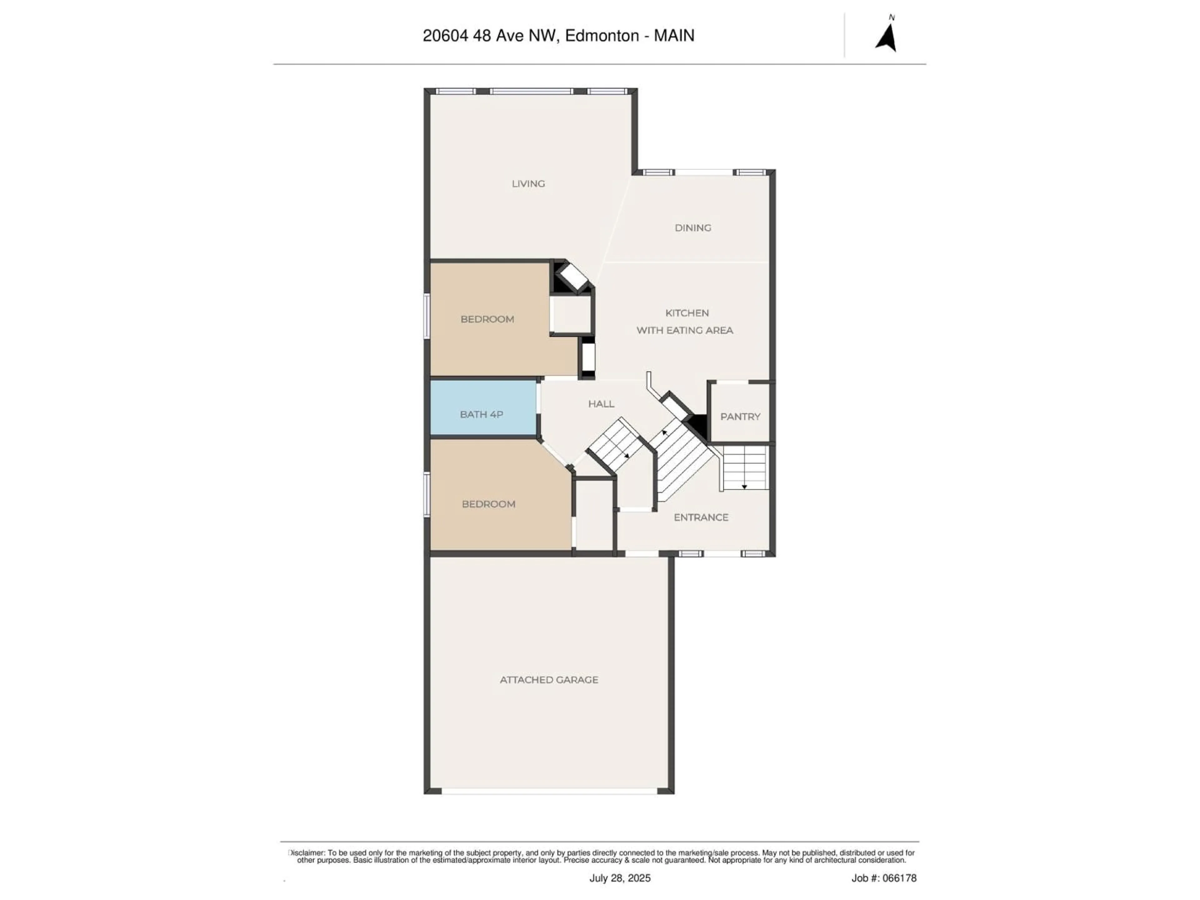 Floor plan for NW - 20604 48 AV, Edmonton Alberta T6M0C1
