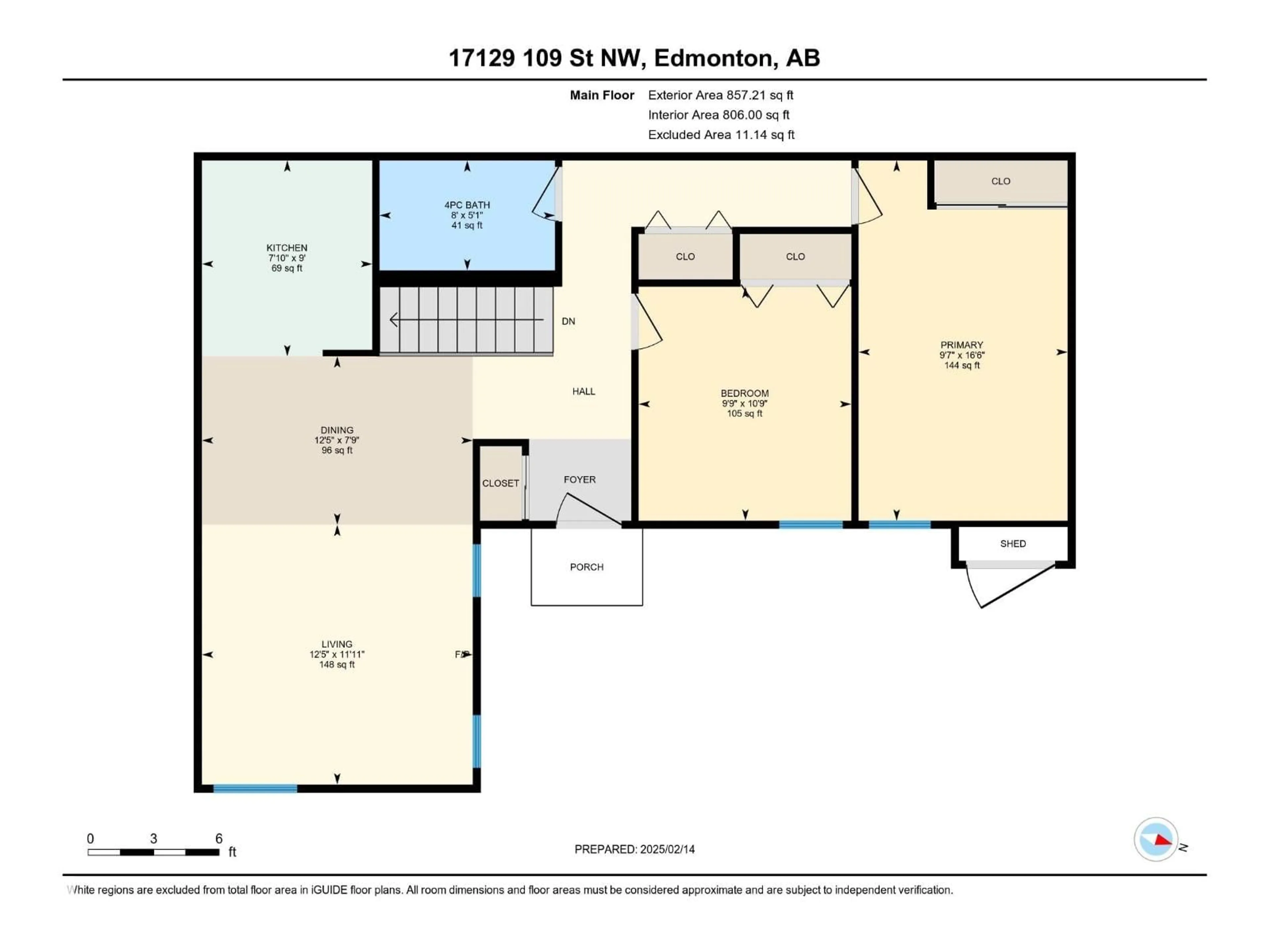 Floor plan for 17129 109 ST, Edmonton Alberta T5X3E2