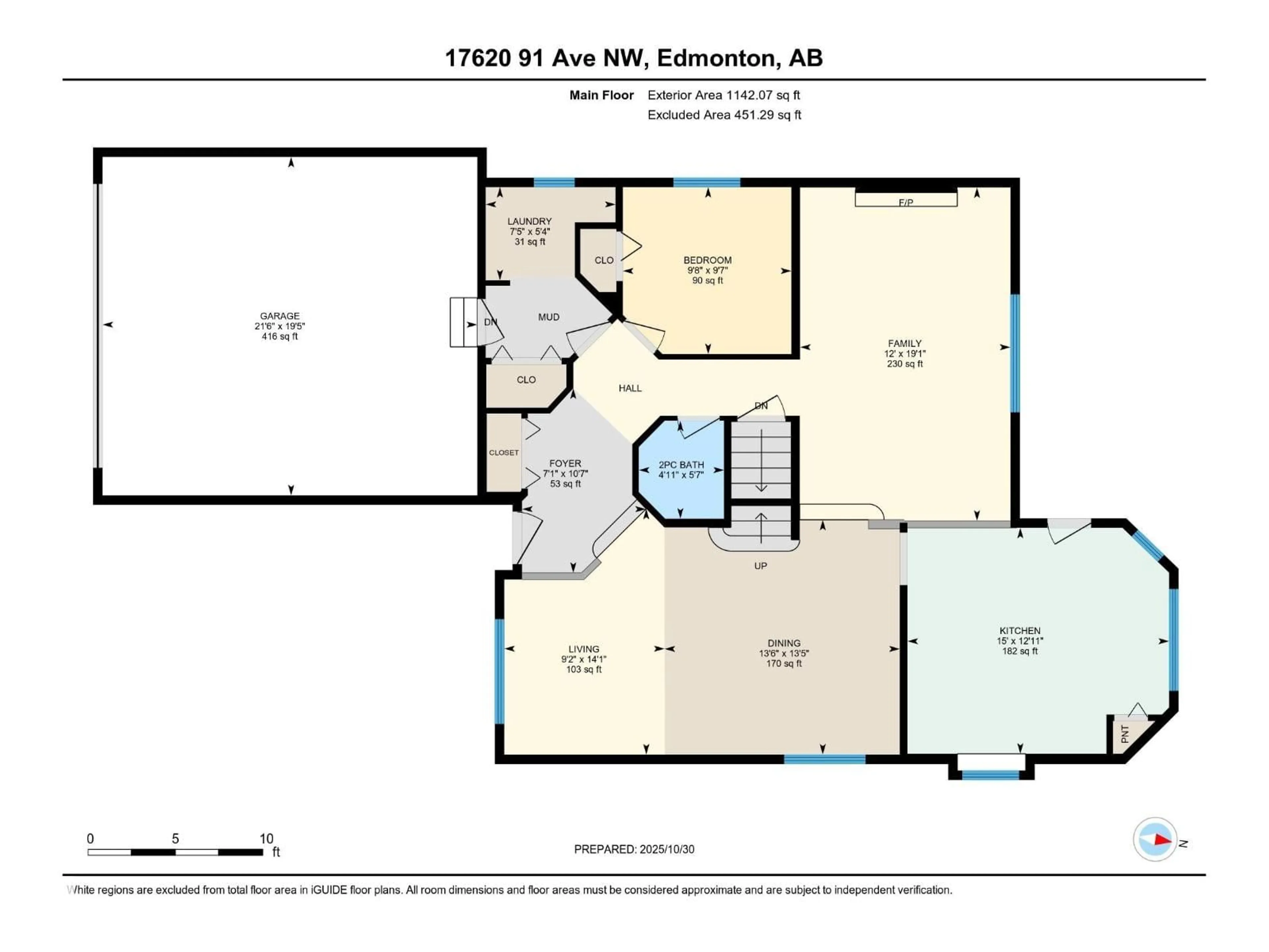 Floor plan for 17620 91 AV, Edmonton Alberta T5T5V7