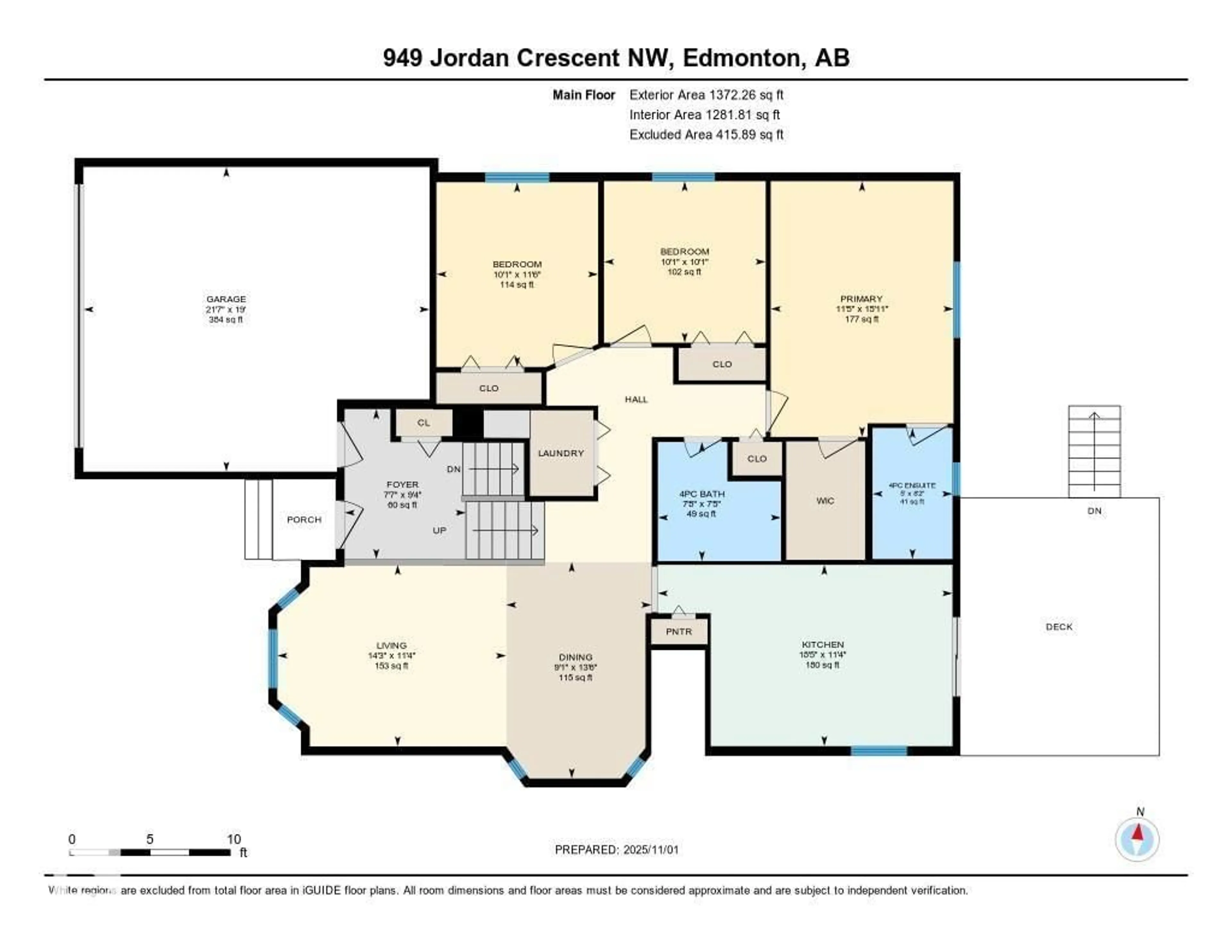 Floor plan for 949 JORDAN CR, Edmonton Alberta T6L7A5