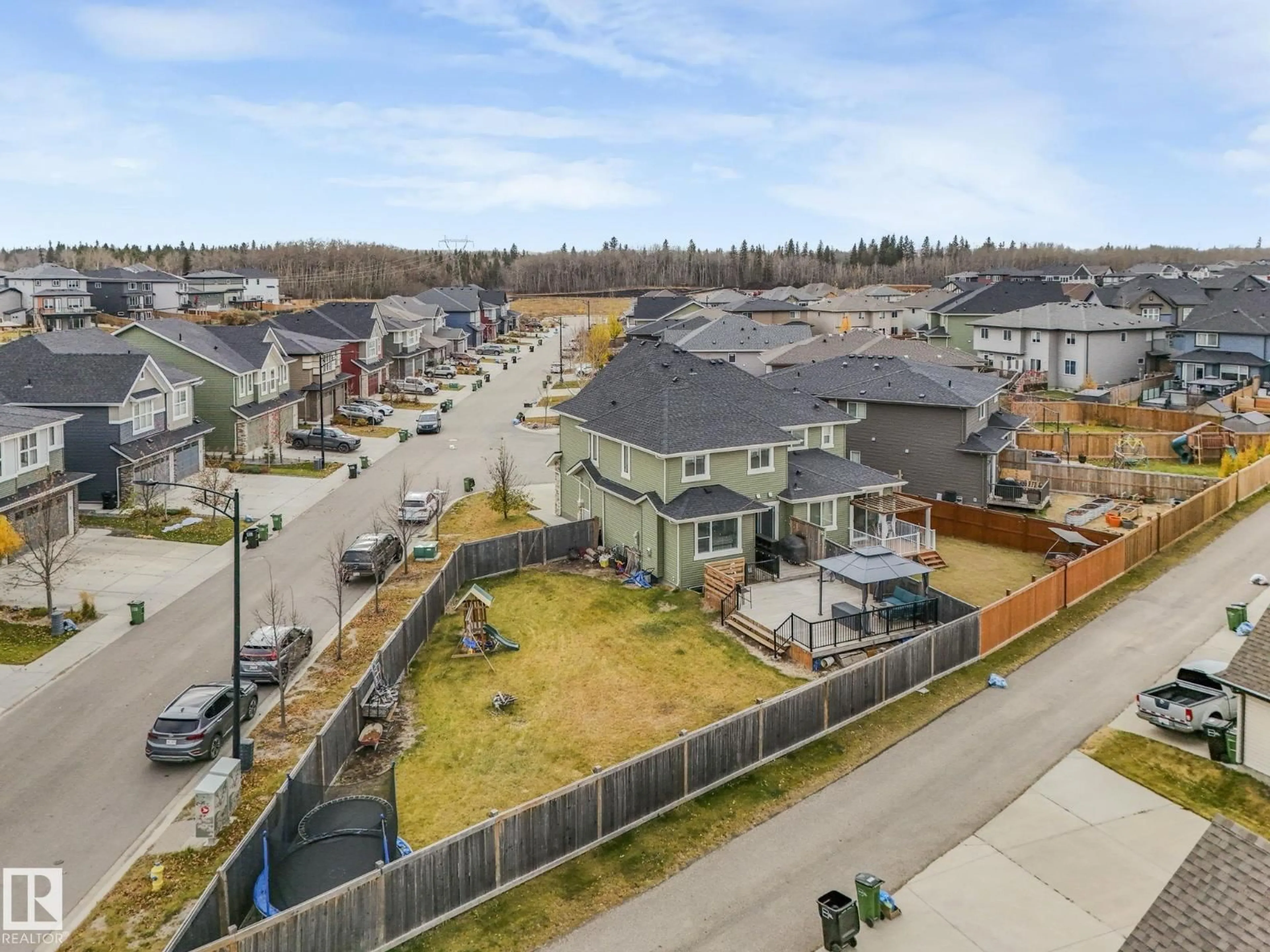 A pic from outside/outdoor area/front of a property/back of a property/a pic from drone, street for NW - 12840 205 ST, Edmonton Alberta T5S0L7