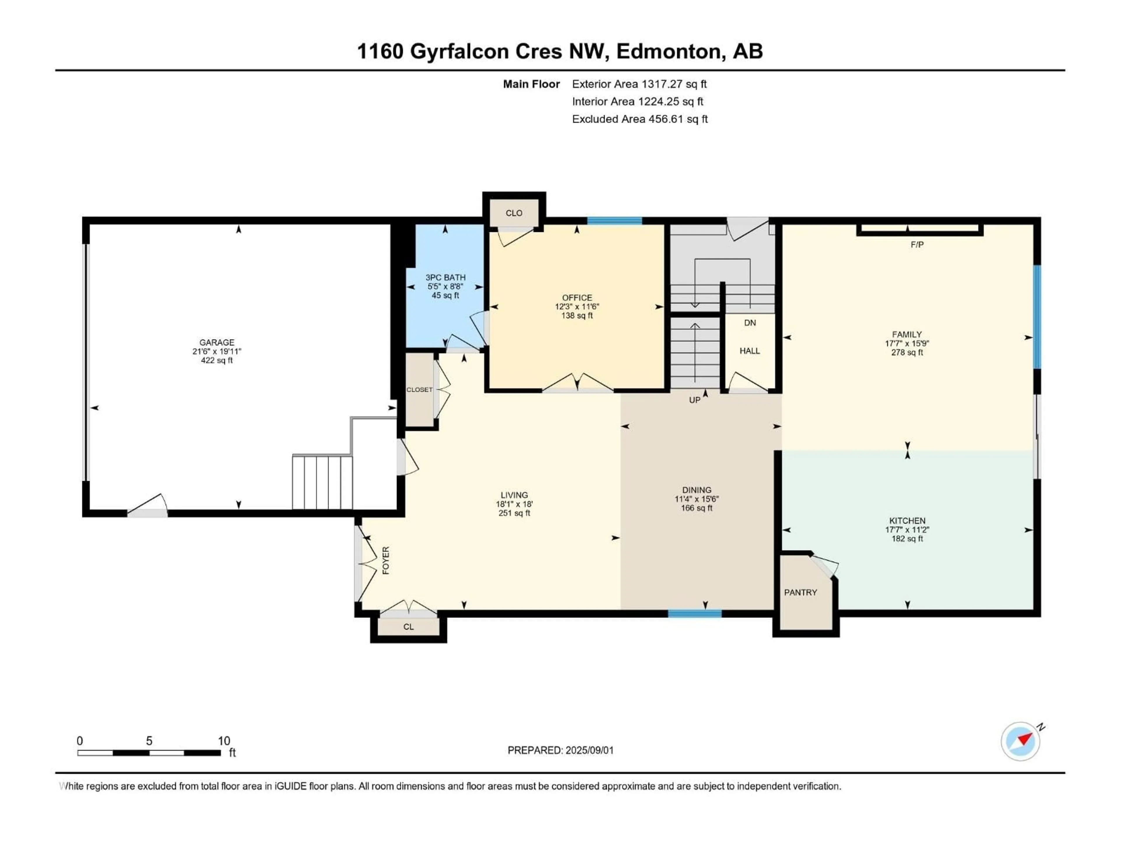 Floor plan for 1160 GYRFALCON CR, Edmonton Alberta T5S0S1