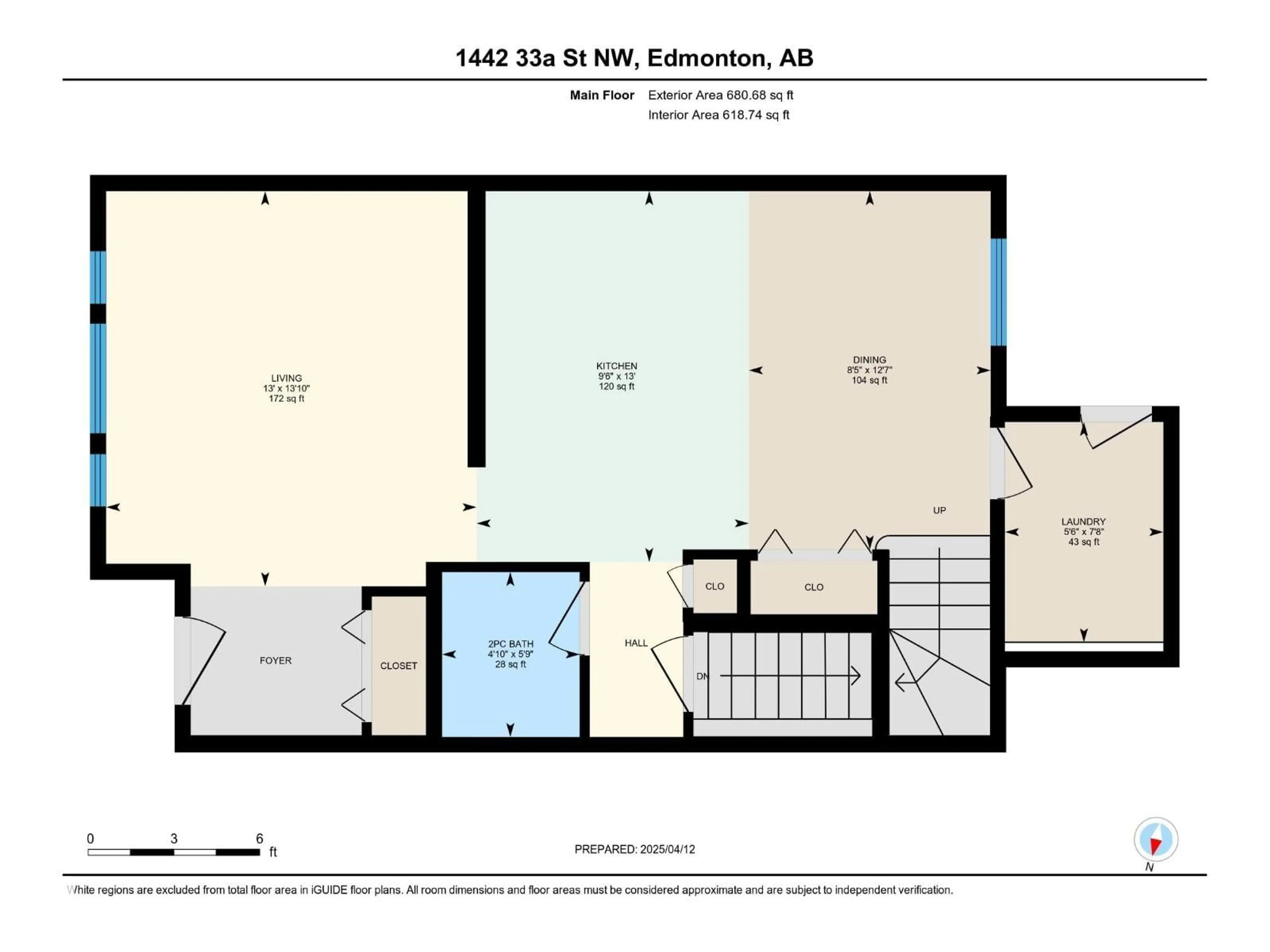 Floor plan for 1442 33A STREET, Edmonton Alberta T6T0V3